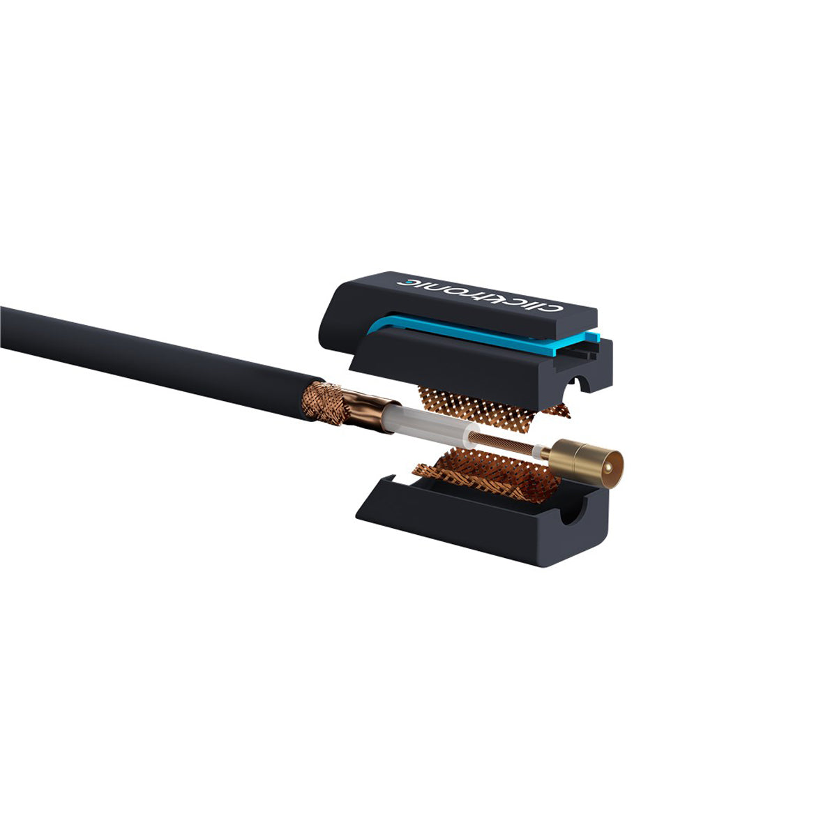 High-Speed Clicktronic Coaxial Antenna Cable 1m (3.3ft) - 75 Ohm RG6 Digital TV Satellite Cable for HDTV, Internet, and Home Theater Systems