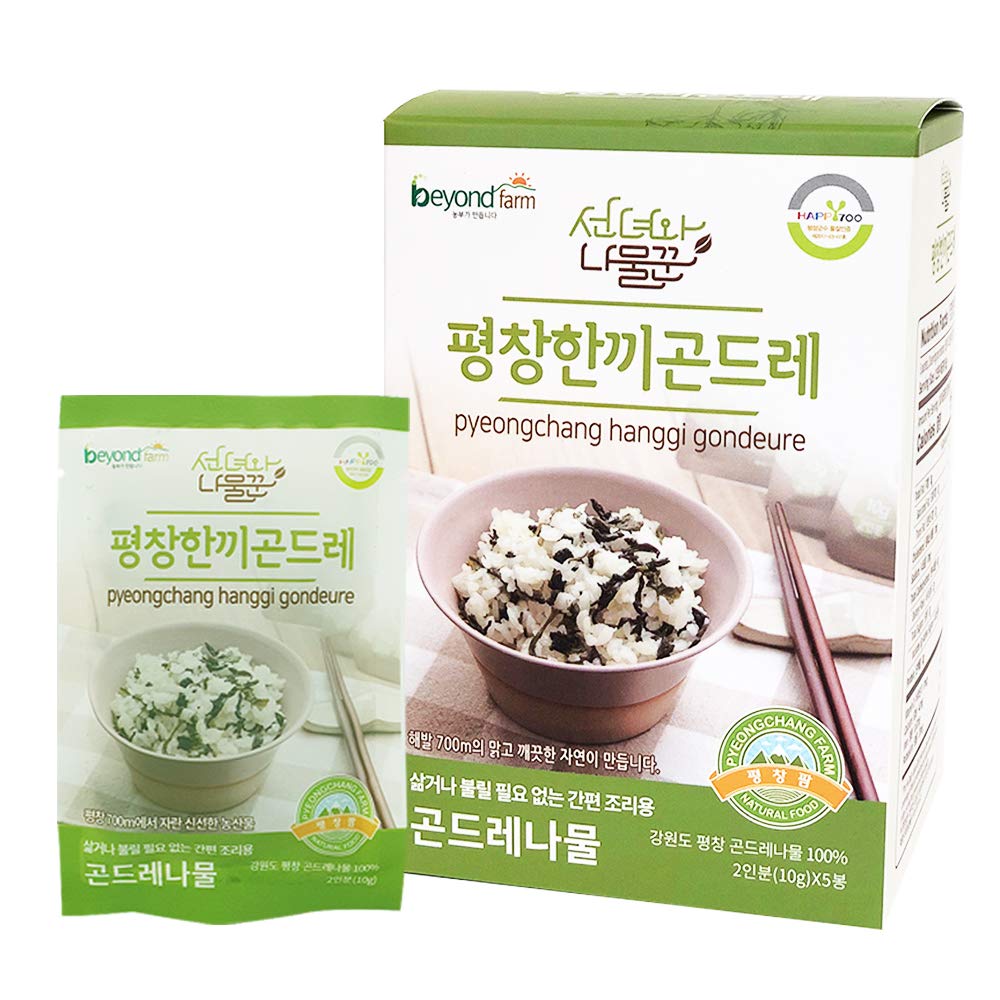 Premium Pyeongchang Hanggi Gondre Namul - Authentic Korean Dried Vegetable Topping for Bibimbap & Rice Dishes | Rich Flavor Seasoning for Home Cooking | Perfect for Meal Prep, Korean Food Recipes & Healthy Eating