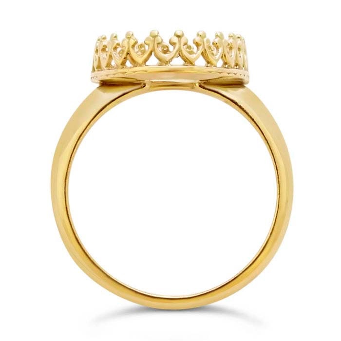 14K Yellow Gold Oval Cabochon Ring Mounting - 12x10mm & 18x13mm Sizes, Gallery Wire Setting, Size 6 & 8 - Perfect for Jewelry Making, Gemstone Rings, and DIY Craft Projects