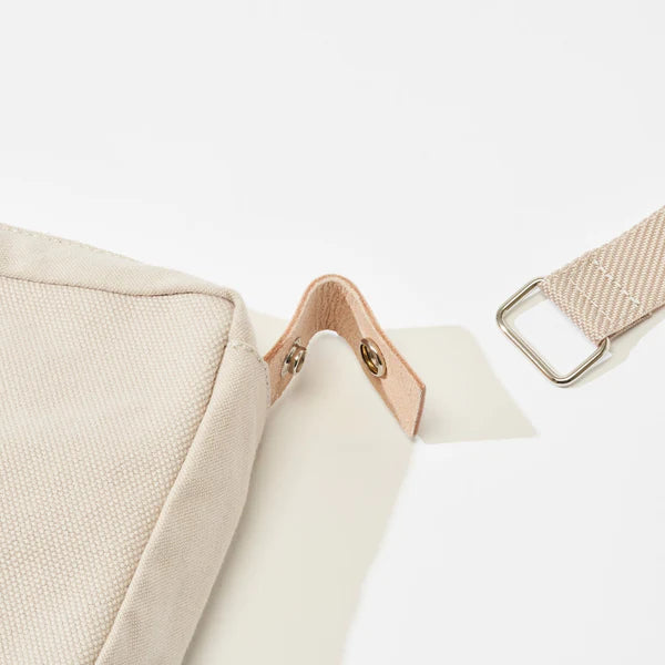 Kurashiki Hampu Canvas 2-Way Handbag & Shoulder Pouch - Bluish Gray Japanese Canvas Crossbody Bag for Women | Perfect for Work, Travel & Everyday Use