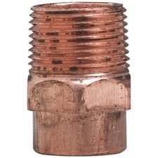 Mueller Streamline 1-1/2 Inch Copper to 1-1/2 Inch MIP Pipe Adapter - Heavy Duty Plumbing Fitting for Water Supply Lines, HVAC Systems & Industrial Applications