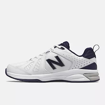 New Balance Men's 624v5 White/Navy Athletic Shoes - Wide Width (2E) - Comfortable Walking & Running Sneakers for Workout, Gym, and Casual Wear