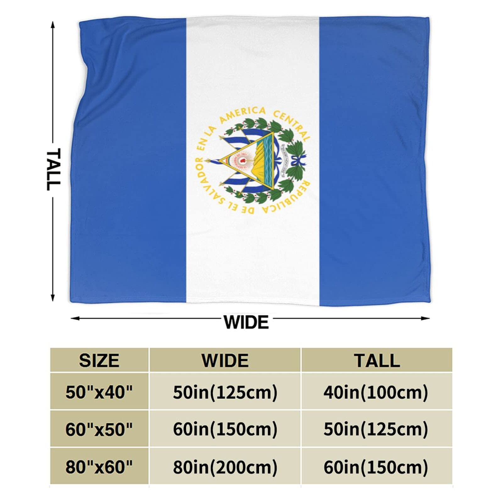 El Salvador Flag Flannel Fleece Throw Blanket - Soft & Warm Blanket for Bed, Sofa, Living Room - Perfect for Cozy Nights, Camping & Home Decor