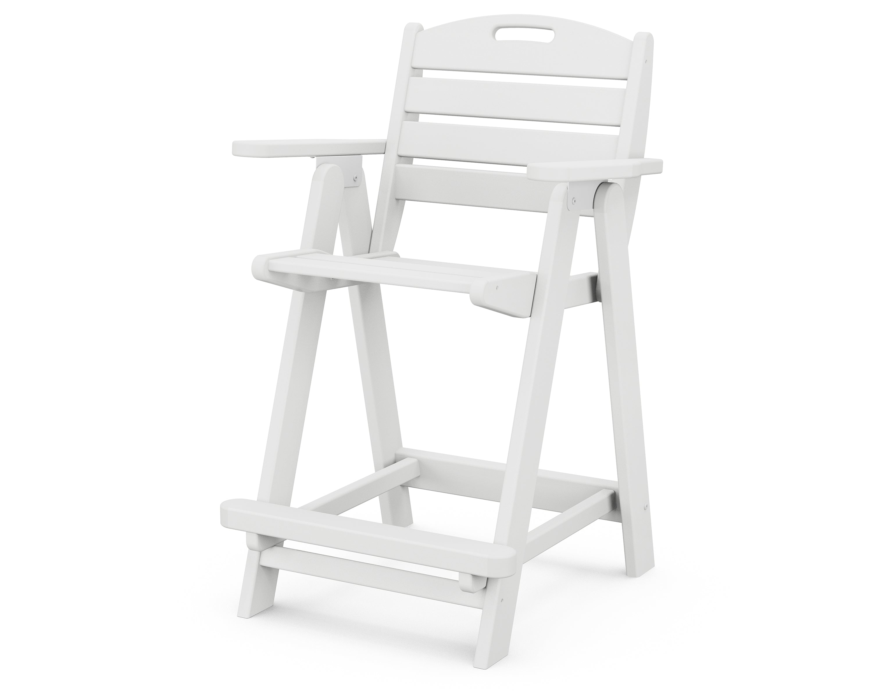 POLYWOOD Nautical Counter Height Bar Stool - Outdoor Waterproof Adirondack Chair for Patio, Deck, Poolside - Durable All-Weather Resin Material - Perfect for Beach House, Backyard, Restaurant Dining