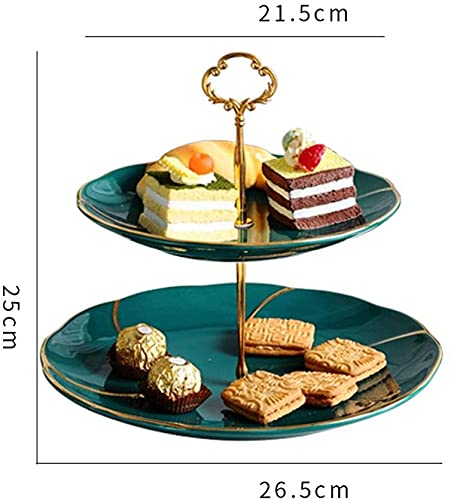 European Style Ceramic Fruit Plate - Double Layer Dessert Tray for Snacks, Coffee Table Decor | Perfect for Entertaining, Afternoon Tea & Home Decoration