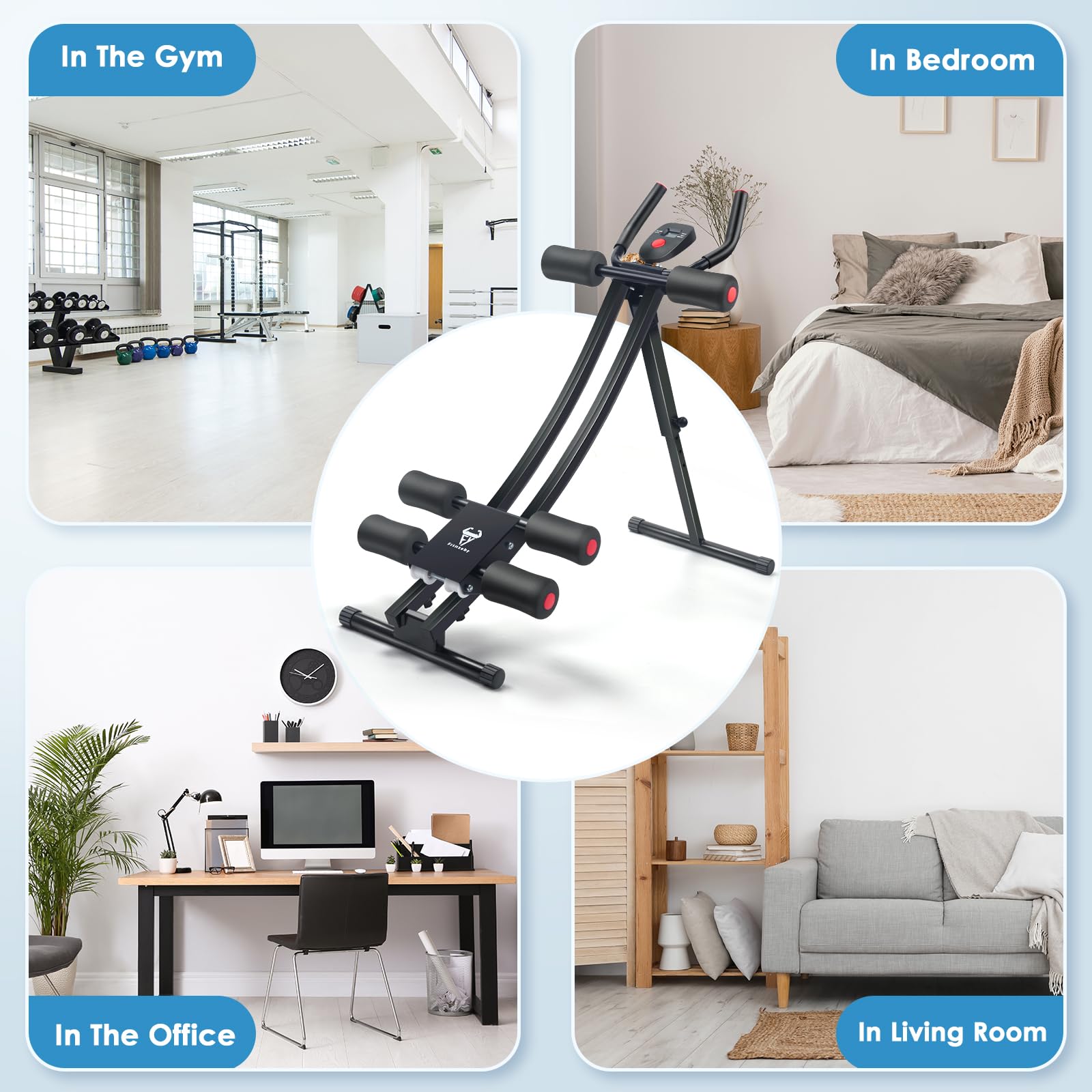 Adjustable Abdominal Trainer Machine for Home & Gym - Core Strength Training Equipment, Foldable Ab Cruncher for Men & Women - Perfect for Home Workouts, Fitness Routines & Core Exercises