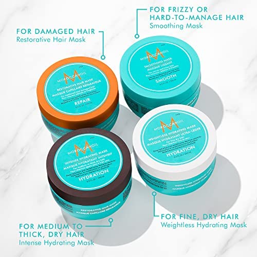 Moroccanoil Smoothing Hair Mask - Deep Conditioning Treatment for Dry, Frizzy Hair - Salon-Quality Hydration for Smooth, Shiny Locks - Perfect for Home Hair Care & Salon Treatments