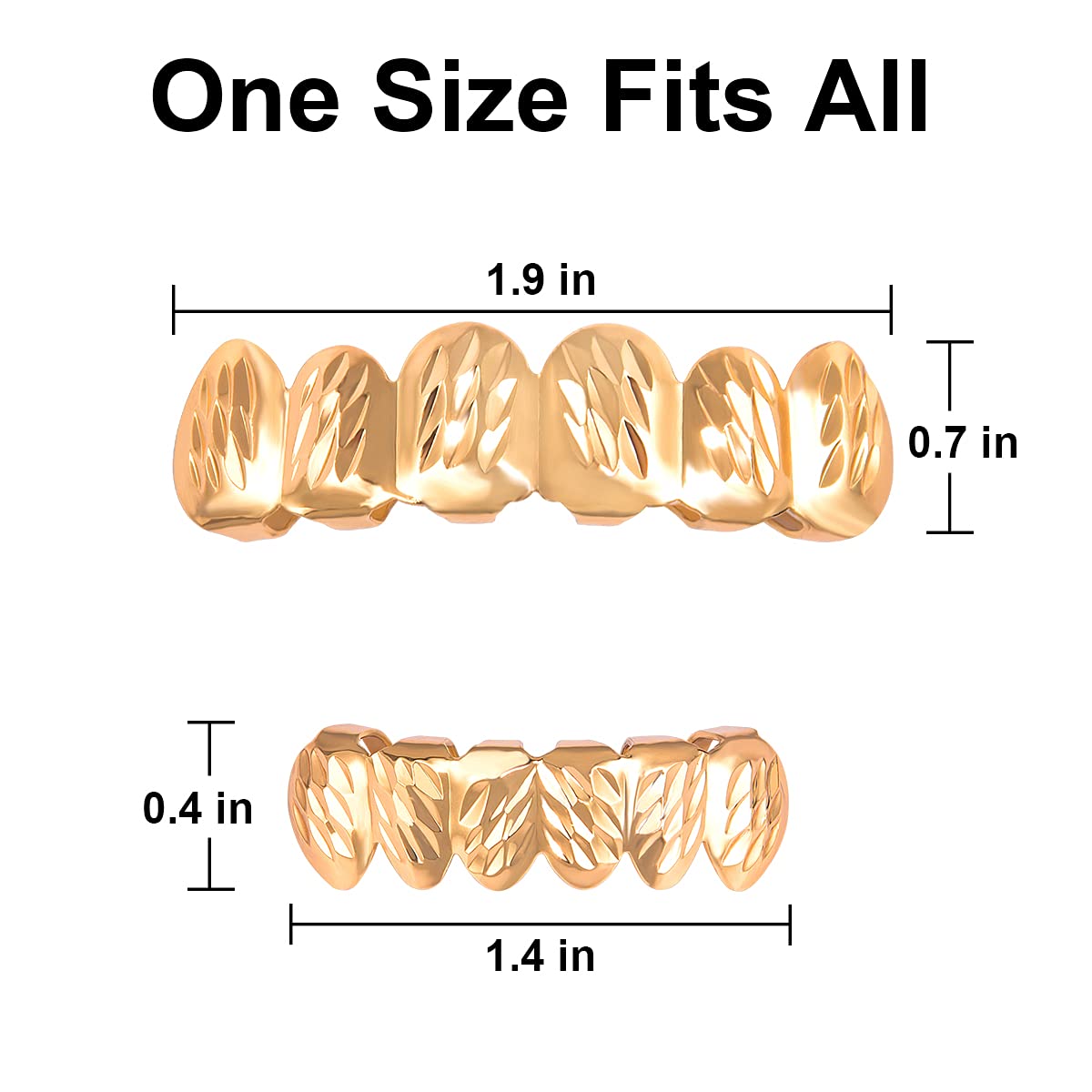 18K Gold Plated Hip Hop Grillz for Men & Women - Custom 6 Top & 6 Bottom Teeth Set in Gold/Silver - Perfect for Rap Performances, Music Videos & Street Fashion