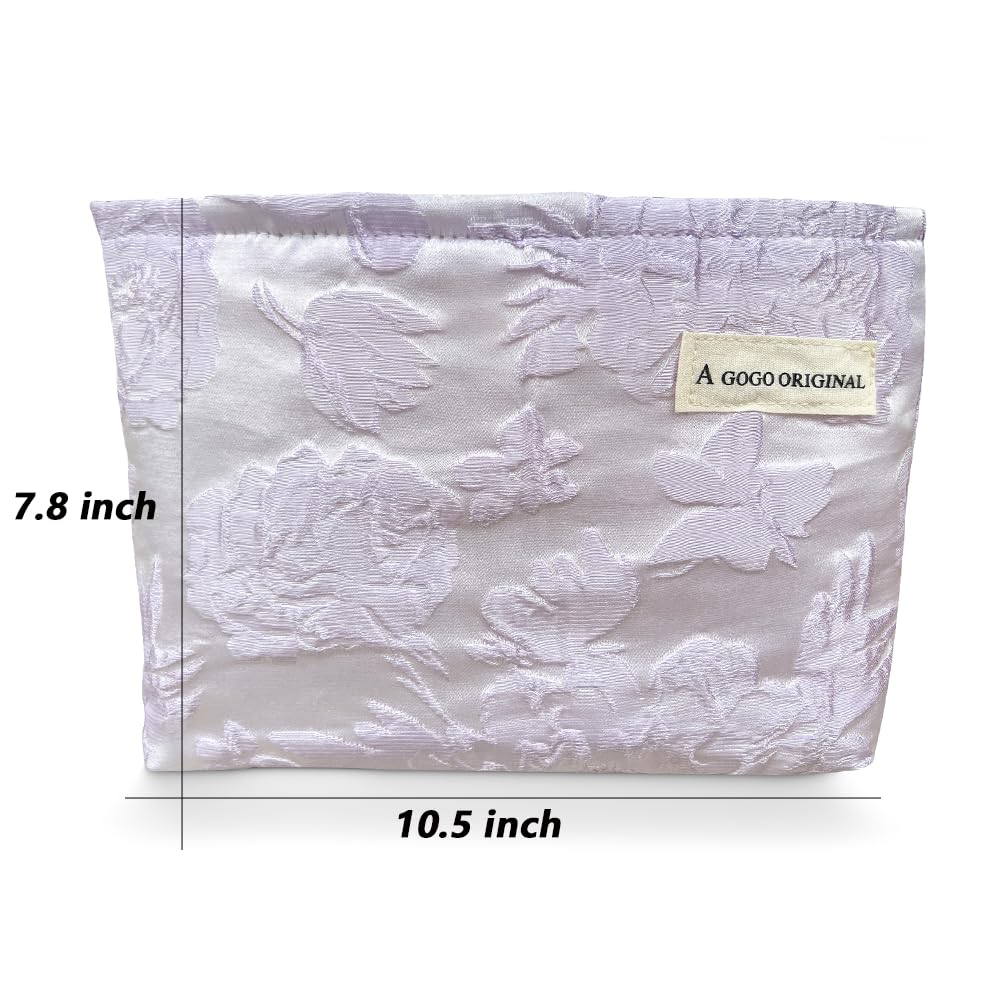 Floral Makeup Bag for Women - Small Cosmetic Organizer with Zipper, Preppy Travel Toiletry Pouch - Perfect for Daily Use, Travel Essentials, and Gift Giving