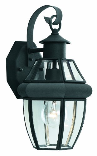 Thomas Lighting SL94247 Black Heritage Outdoor Wall Lantern - 1-Light Fixture, 8.3