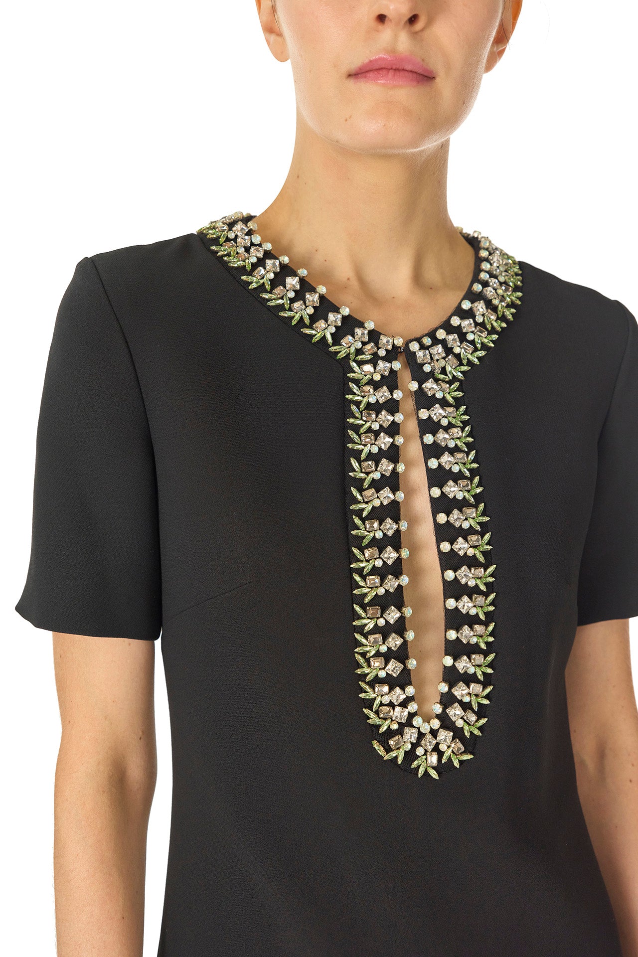 Elegant Jeweled Neck Caftan Dress for Women - Boho Chic Maxi Dress with Beaded Neckline - Perfect for Beach Vacations, Summer Parties & Special Occasions