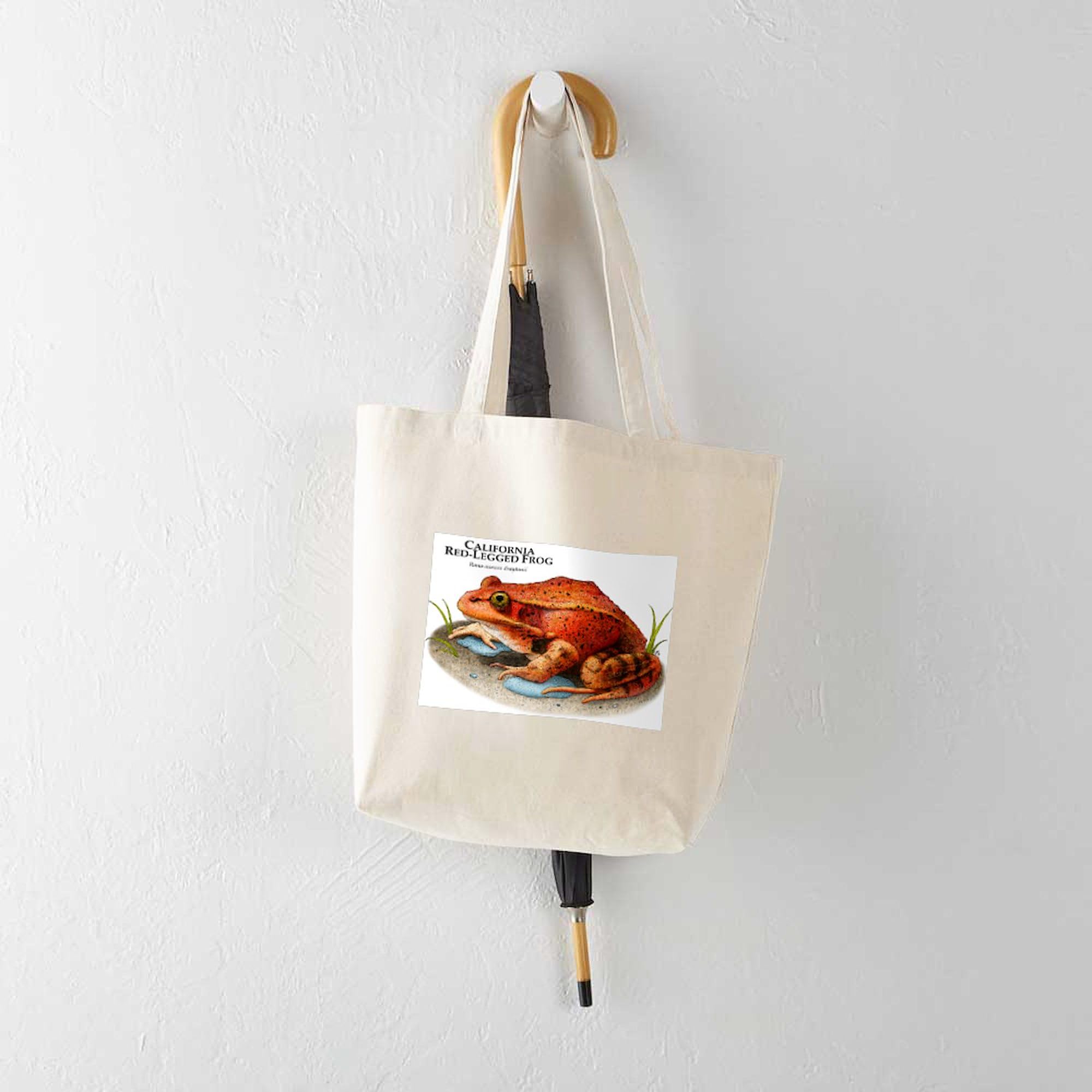California Red-Legged Frog Canvas Tote Bag - Eco-Friendly Reusable Shopping Bag for Groceries, Beach & Daily Use | Durable Natural Cotton Carryall