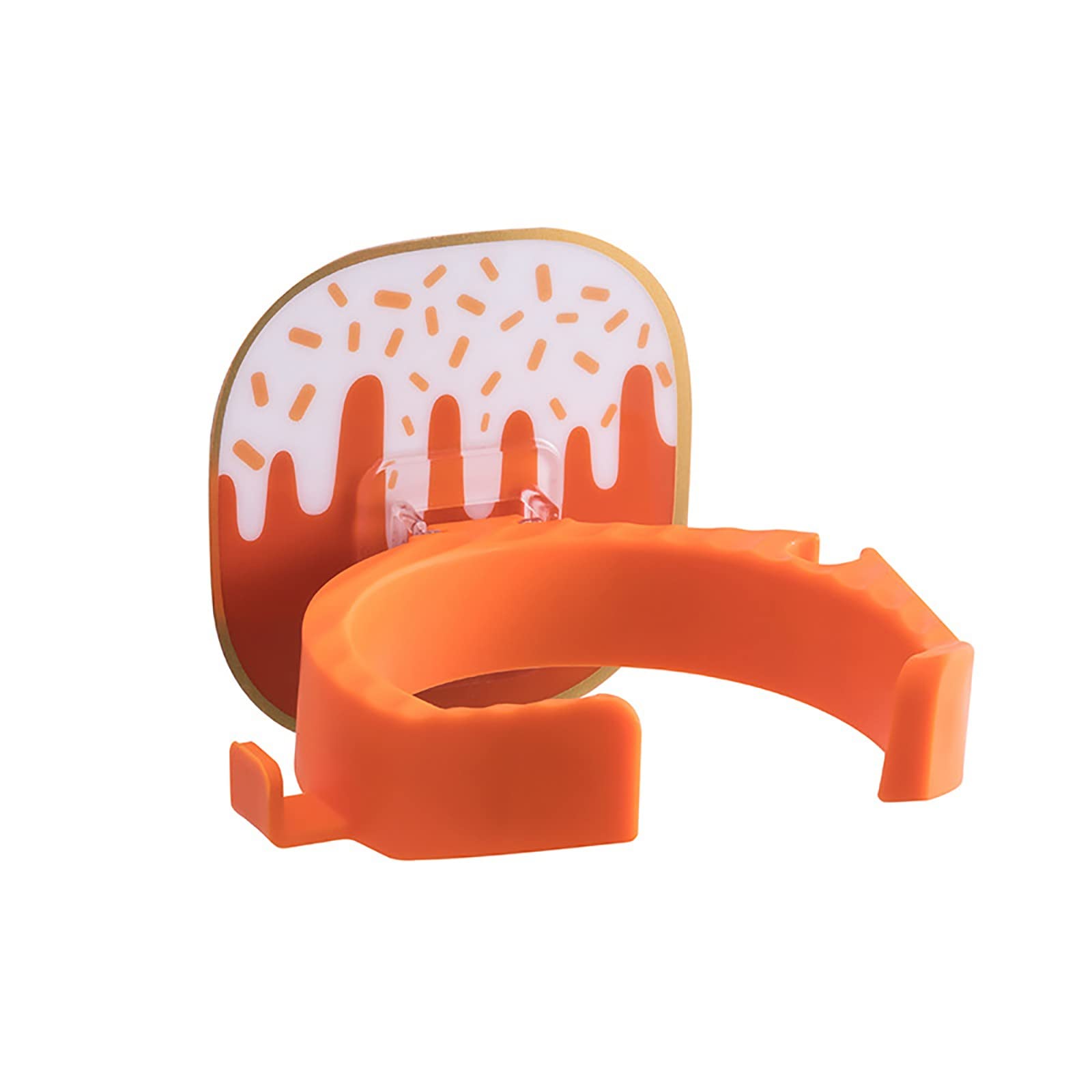 **Wall Mounted Hair Dryer Holder - Adhesive Blow Dryer Rack for Bathroom, Hair Care Tools Storage Organizer - Fits All Hair Dryer Sizes - Includes Adhesive Paper Towel Holder (Orange, One Size) - Perfect for Small Bathrooms & Vanity Organization**