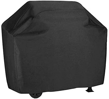 57 Inch Waterproof BBQ Grill Cover - Heavy Duty 210D Oxford Fabric, Double Layered with Air Vents & Dual Handles - Weather Resistant Gas Grill Cover (147x61x117cm, Black) for Outdoor Patio, Backyard, and Camping Use