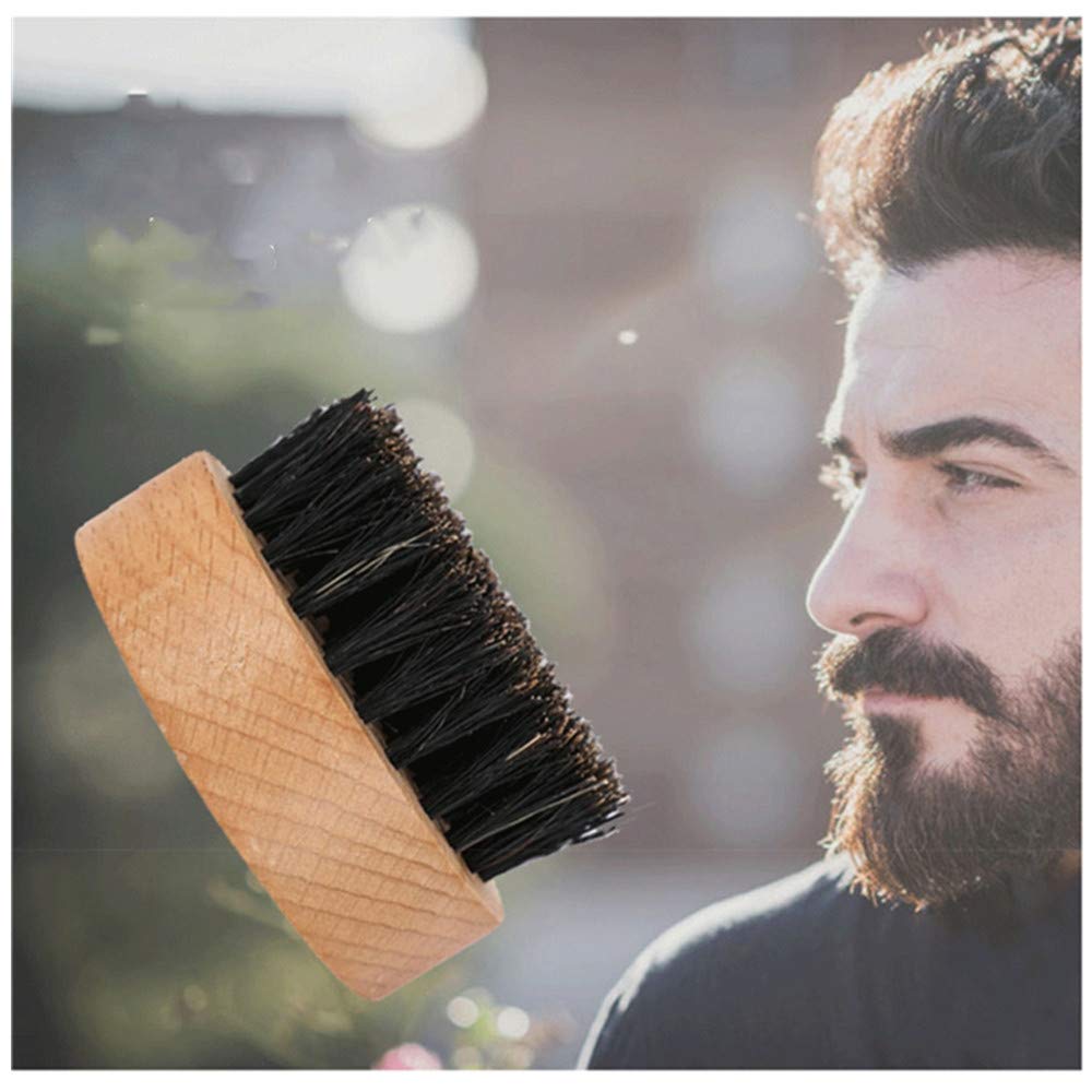2 Pcs Men's Beard Brush - Natural Boar Bristles for Grooming & Styling - Perfect Gift for Dad