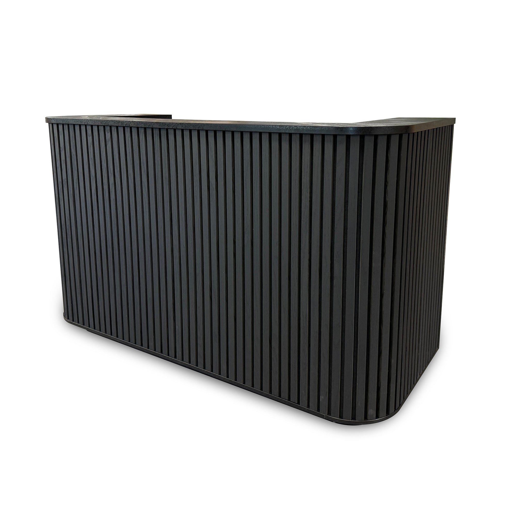 Modern HALO Reception Desk 180cm Black - Premium Office Furniture for Hotels, Corporate Lobbies & Professional Workspaces