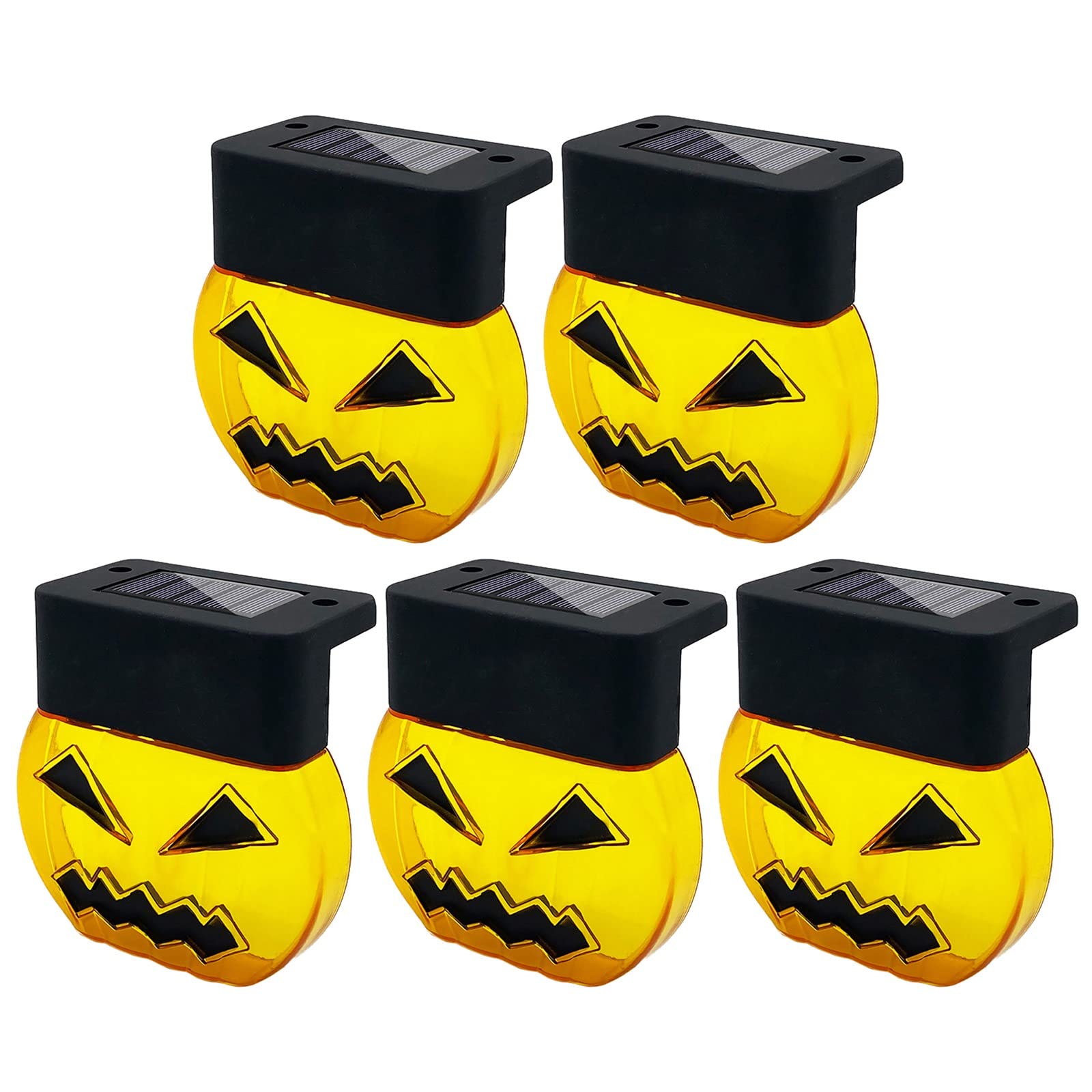 ZTNAGSD Halloween Solar Pumpkin Lights - Waterproof Outdoor LED Night Lights for Deck, Fence, Stairs & Yard - Solar Powered Halloween Decorations (5 Pack) - Perfect for Halloween Party, Garden Pathway & Backyard Decor