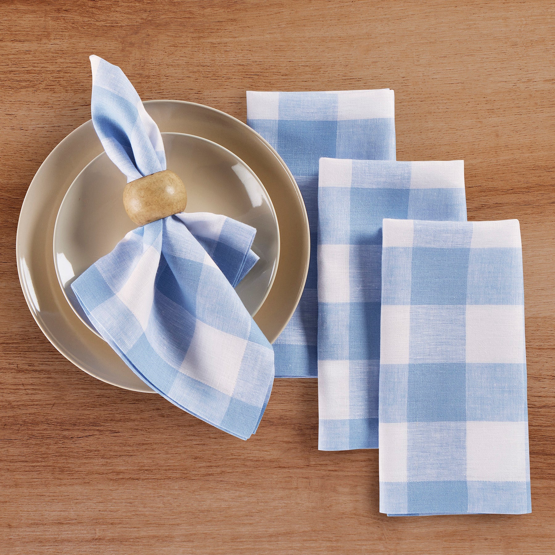 Buffalo Check Cotton Napkins - Set of 4 Premium Dinner Napkins for Farmhouse Dining, Holiday Table Setting & Rustic Home Decor