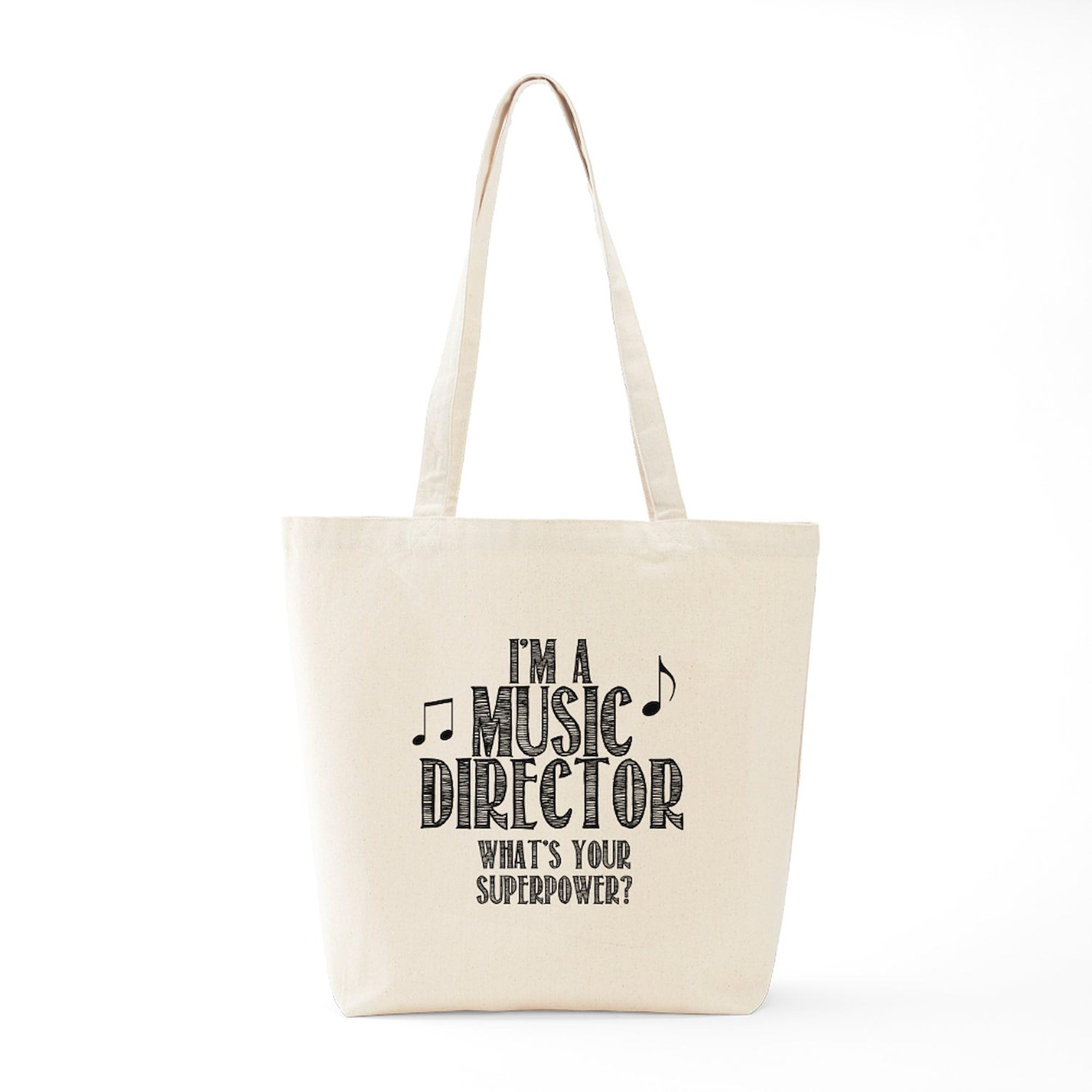 Music Director Tote Bag - Natural Canvas Reusable Shopping Bag for Groceries, Work & School | Eco-Friendly Cotton Tote with Large Capacity