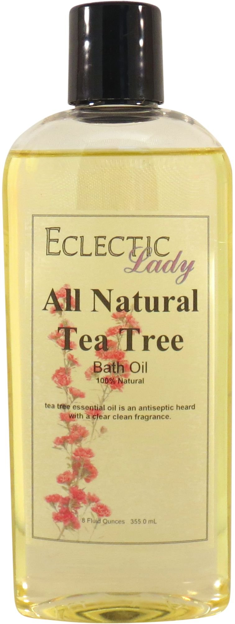 Eclectic Lady Tea Tree Bath Oil - Relaxing & Moisturizing Scented Bath Oil for Dry, Rough & Sensitive Skin - Daily Nourishing Body & Shower Oil (8 oz) - Perfect for Spa Nights & Self-Care Routines