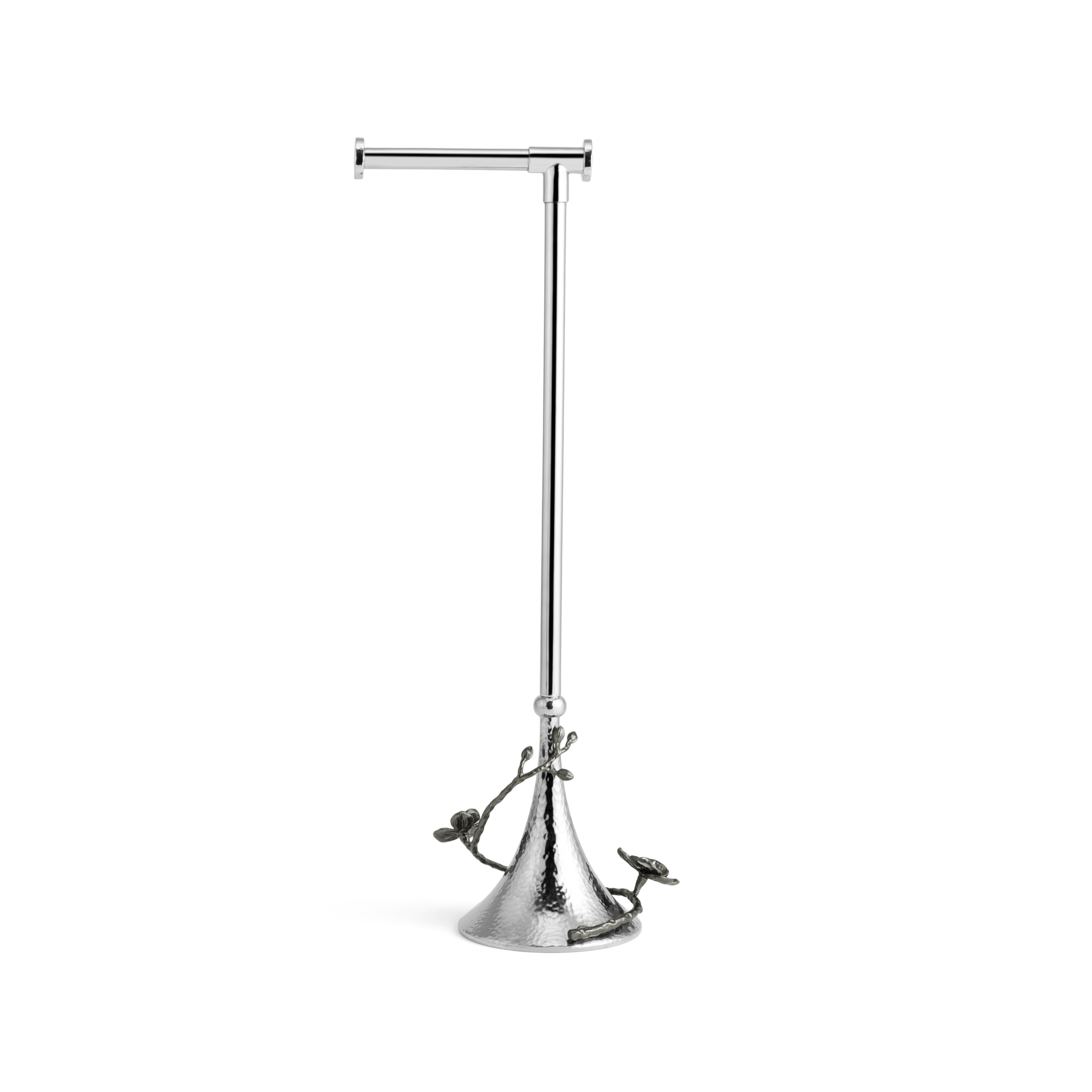 Black Orchid Toilet Paper Holder - Elegant Bathroom Tissue Roll Stand with Metal Base - Perfect for Modern Bathroom, Guest Room, and Powder Room Decor