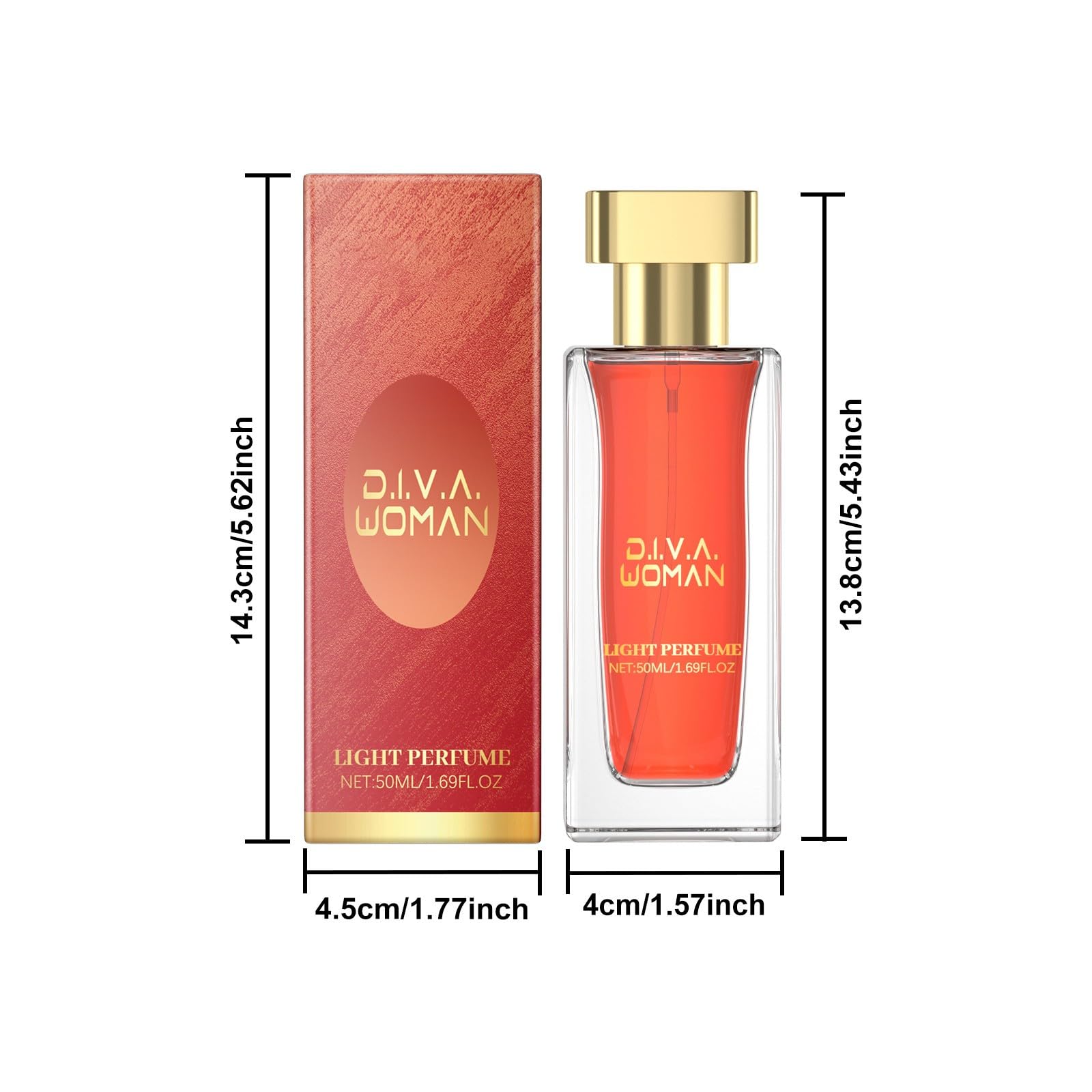 VEFSU 50ml Women's Perfume Set - Floral & Fruity Fragrance with Orange Flower Oil & Fruit Extracts, Fresh Long-Lasting Spray (Watermelon Red) - Perfect Gift for Her, Ideal for Daily Wear, Date Nights & Special Occasions