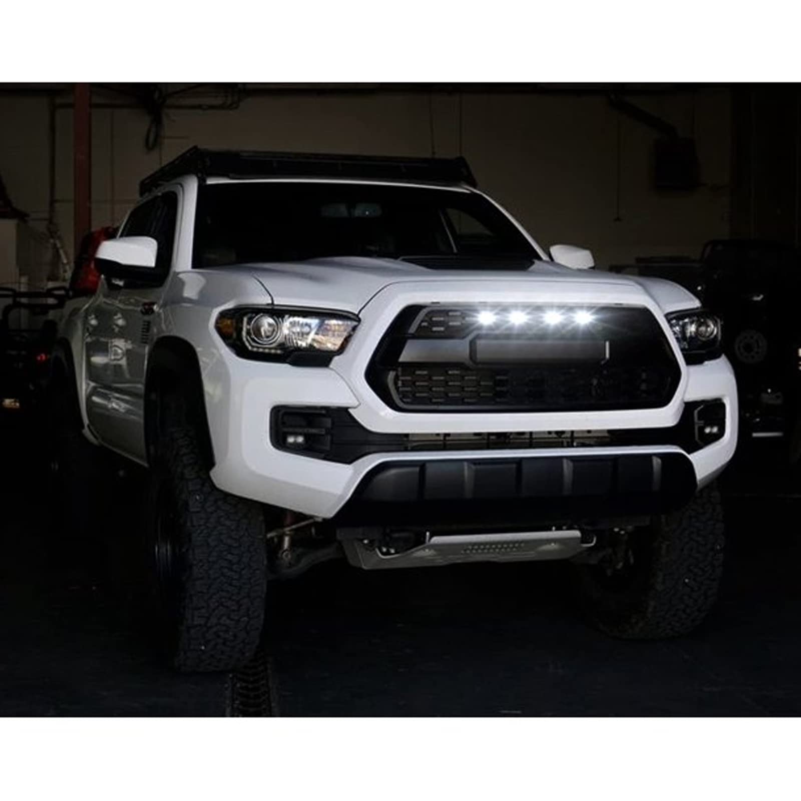 2016-2022 Toyota Tacoma TRD PRO LED Grill Lights - White Light with Black Housing - Easy Installation with Harness & Fuse - Perfect for Off-Roading, Night Driving & Truck Customization