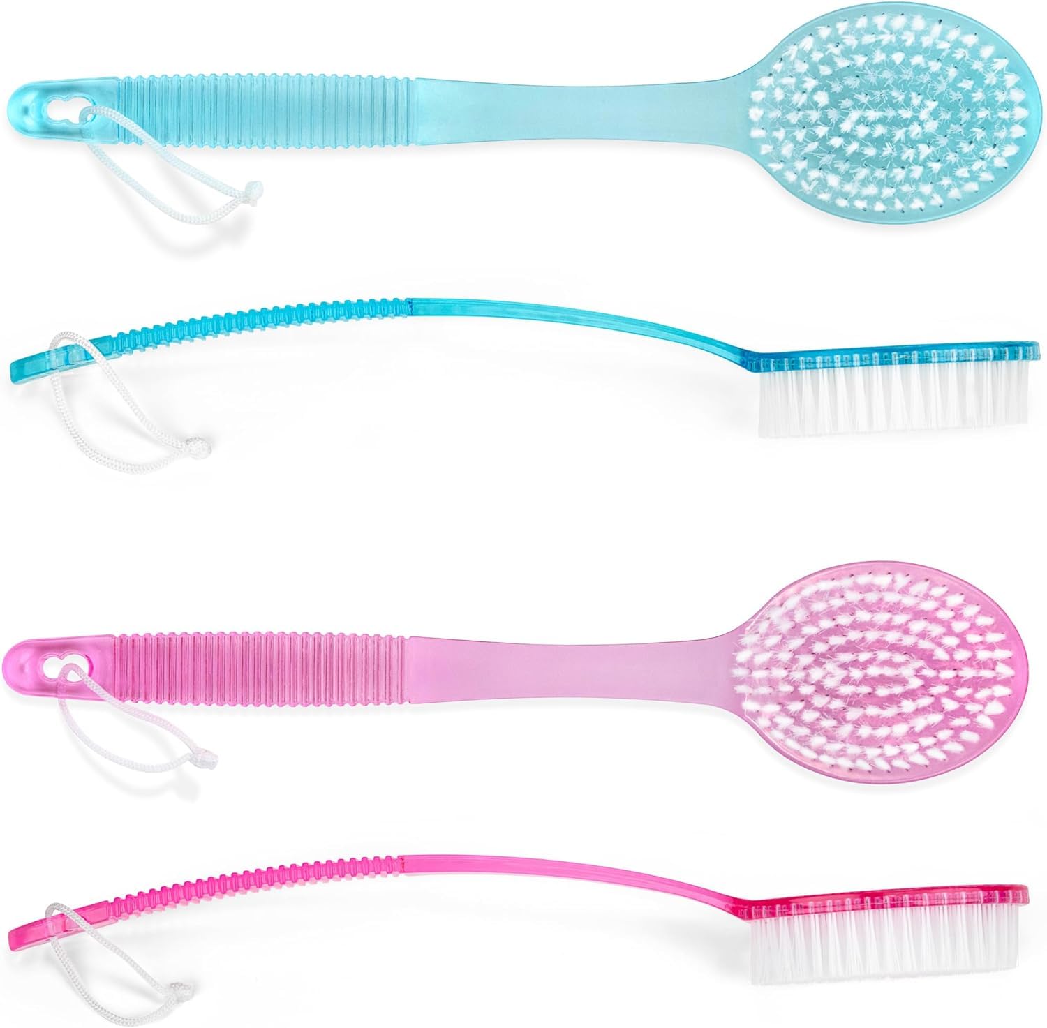 KYNA Long Handle Soft Bristle Bath Brush - Exfoliating Body Scrubber for Men & Women (Random Colors) | Back Scrubber for Shower, Bath & Spa | Perfect for Exfoliation & Deep Cleaning
