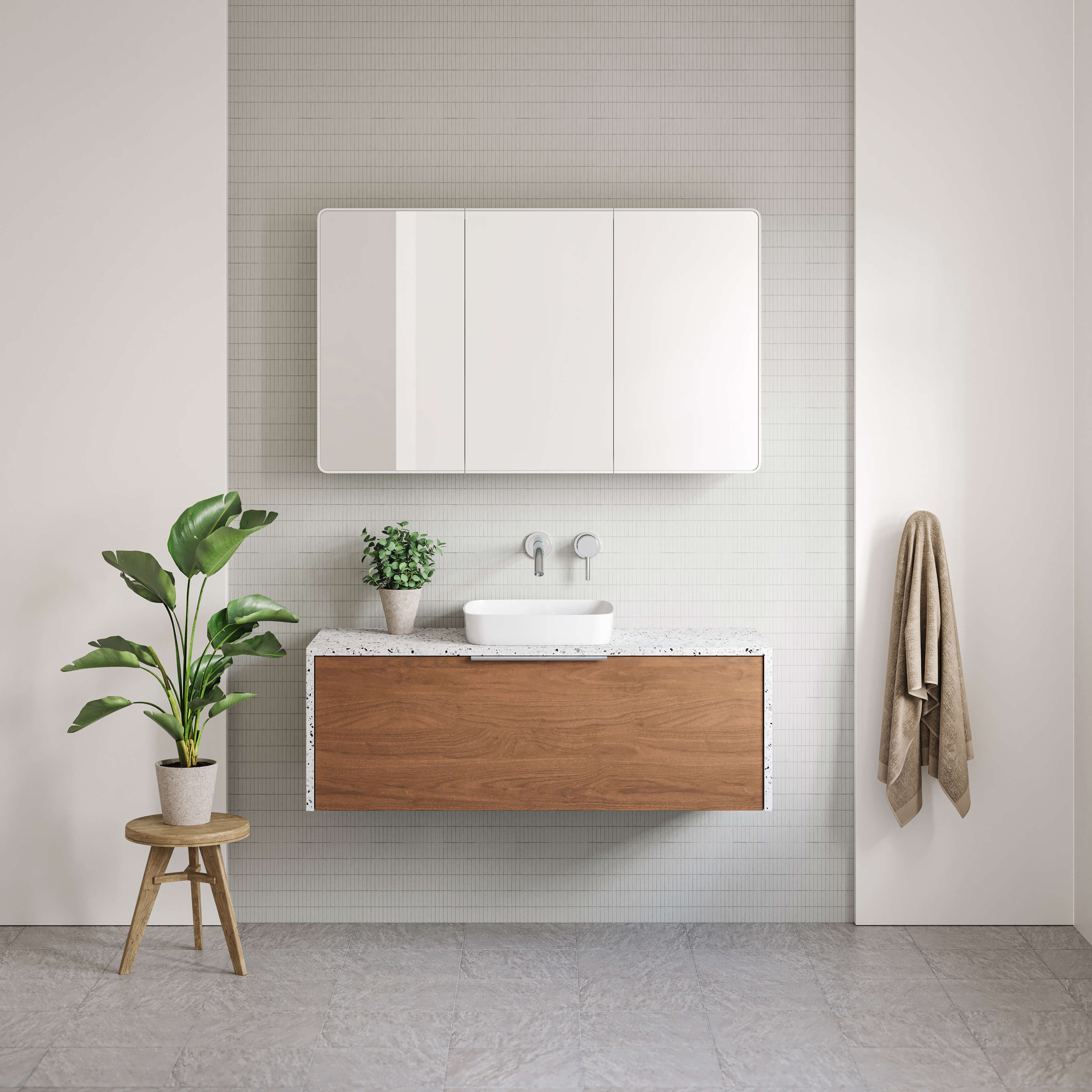 Modern Ainsworth Wall-Mounted Bathroom Vanity with SilkSurface Top - Perfect for Small Bathrooms & Powder Rooms