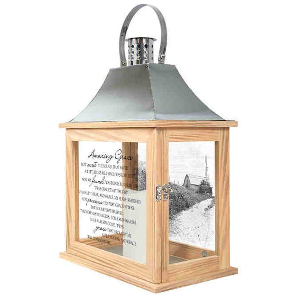 Amazing Grace Memorial Lantern - Elegant Home Decor for Living Room, Bedroom & Outdoor - Carson Rustic Metal Candle Holder for Memorials, Weddings & Special Occasions