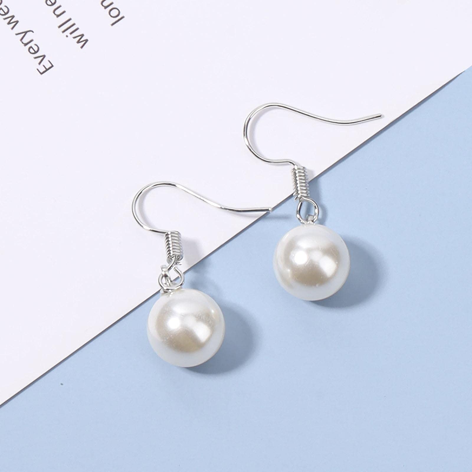 Boho Pearl Hook Earrings - Freshwater Pearl Drop Earrings for Women, Silver Round Dangle Earrings, Bridal Jewelry & Bridesmaid Gifts | Perfect for Weddings, Parties & Everyday Wear