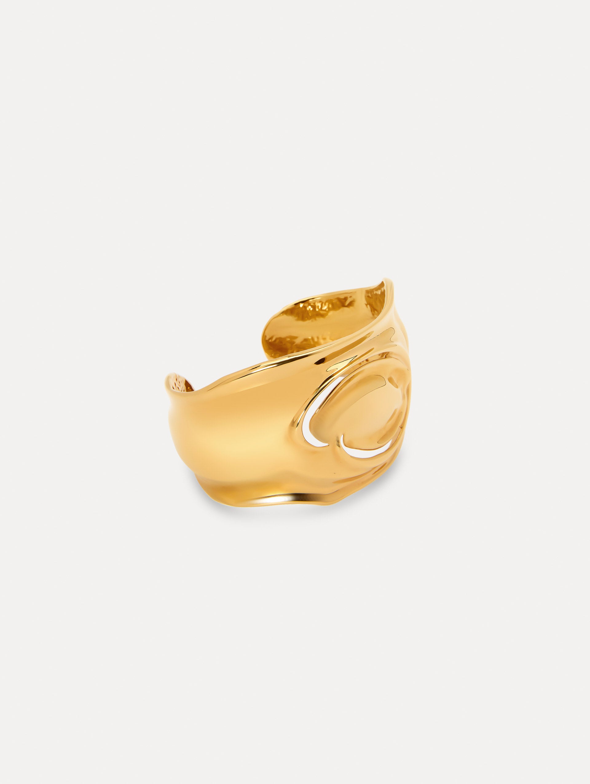 O Cuff Bracelet R25J701 Gold - Elegant Adjustable Bangle for Women, Perfect for Parties, Weddings & Everyday Fashion Accessories