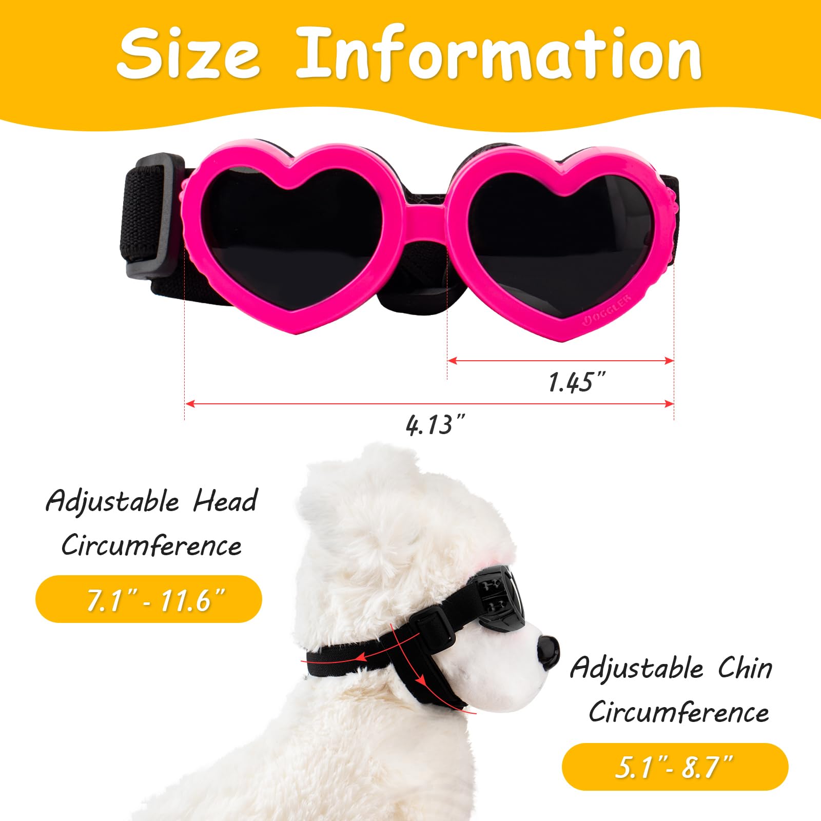 UV Protection Dog Sunglasses for Small Breeds - Anti-Fog, Windproof & Dustproof Pet Goggles - Adjustable Puppy Sunglasses for Motorcycle Riding, Driving, Snow Sports & Outdoor Adventures (Black)