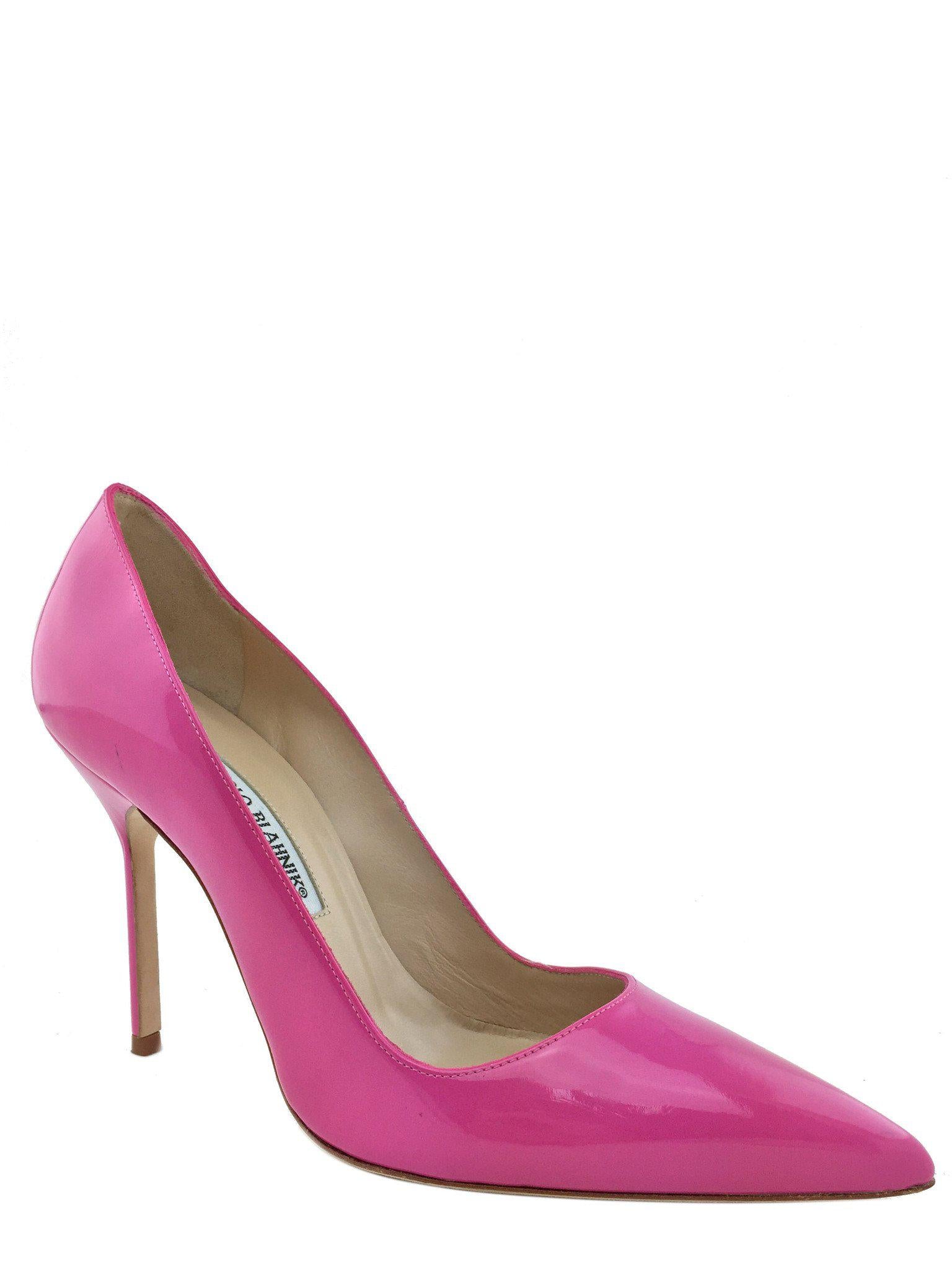 Manolo Blahnik BB Patent Leather Pointed Toe Pumps - Women's Size 7.5 (US) | Elegant High Heels for Weddings, Parties & Office Wear