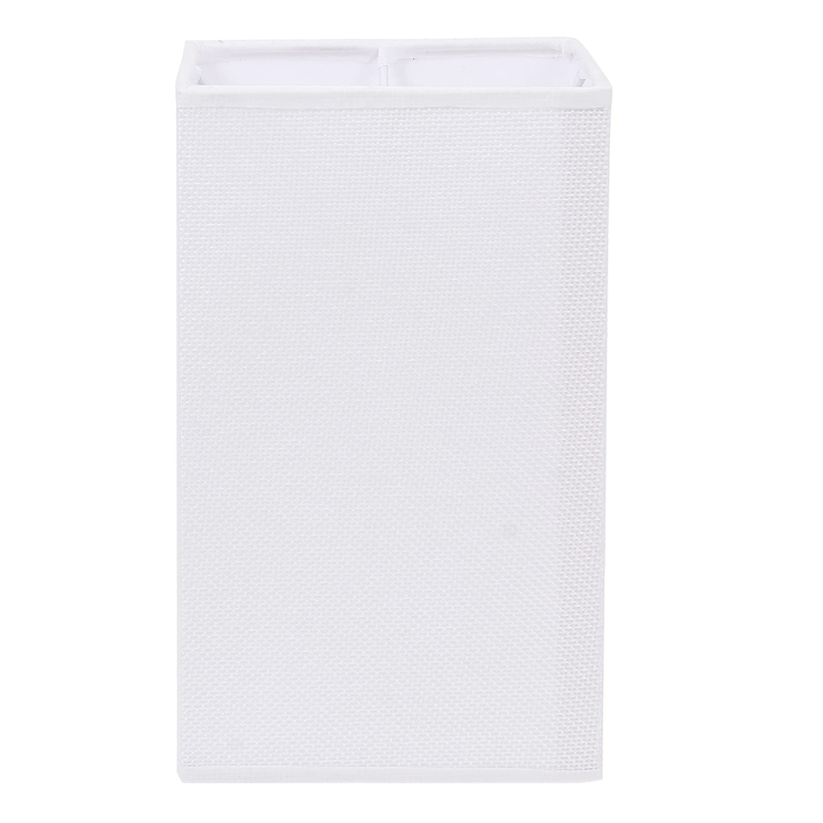 Fabric Square Clip-On Lampshade - Small Rectangular Light Cover Replacement for Chandelier, Wall, Floor & Table Lamps with E27 Base - White - Perfect for Living Room, Bedroom & Office Decor