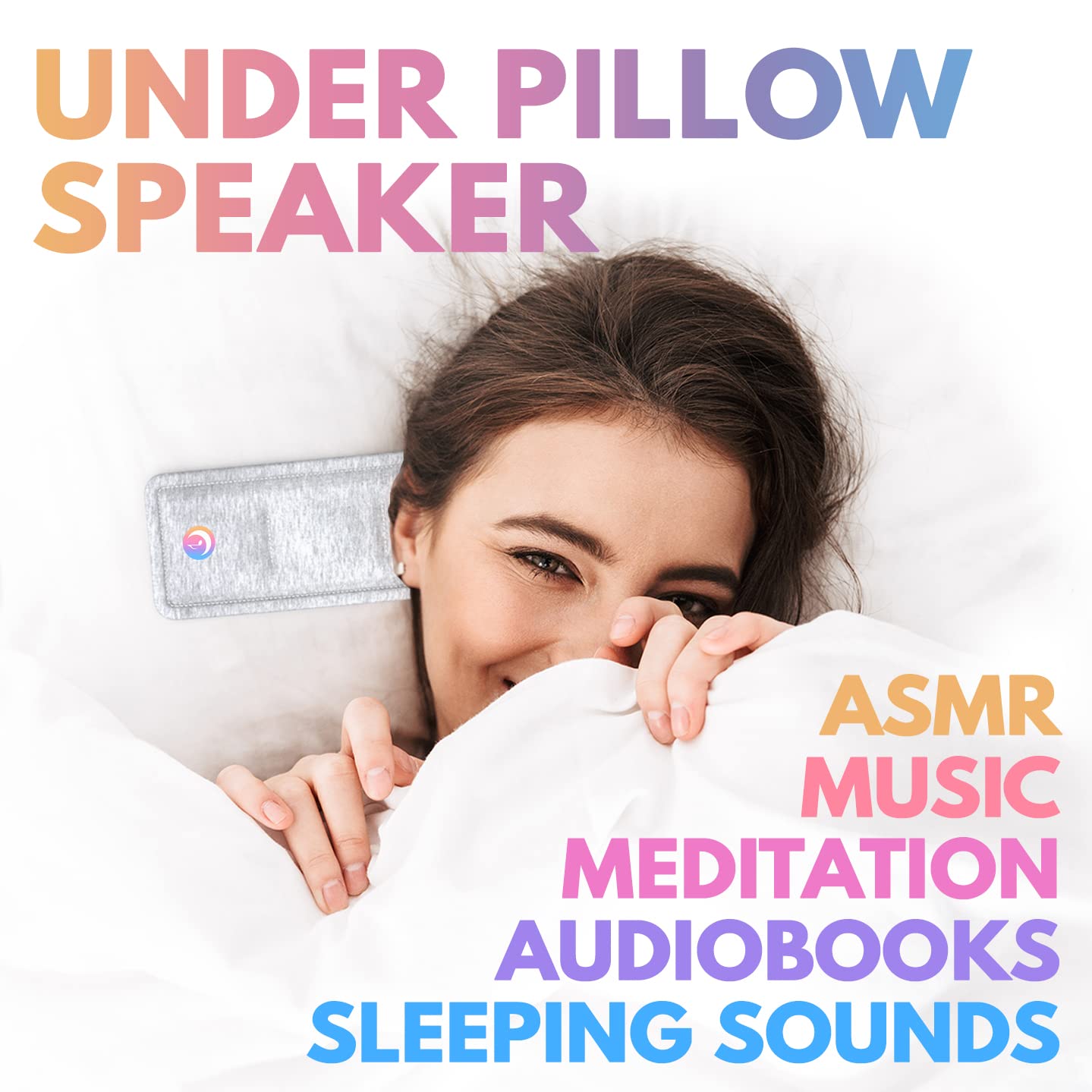 Drowsie Pillow Speaker Flexi' - Grey - Sleep Sound Machine for Relaxation & Meditation | Perfect for White Noise, Audiobooks & Music (Compatible with Calm, Spotify, Audible) | Bedside Sleep Aid for Adults & Kids