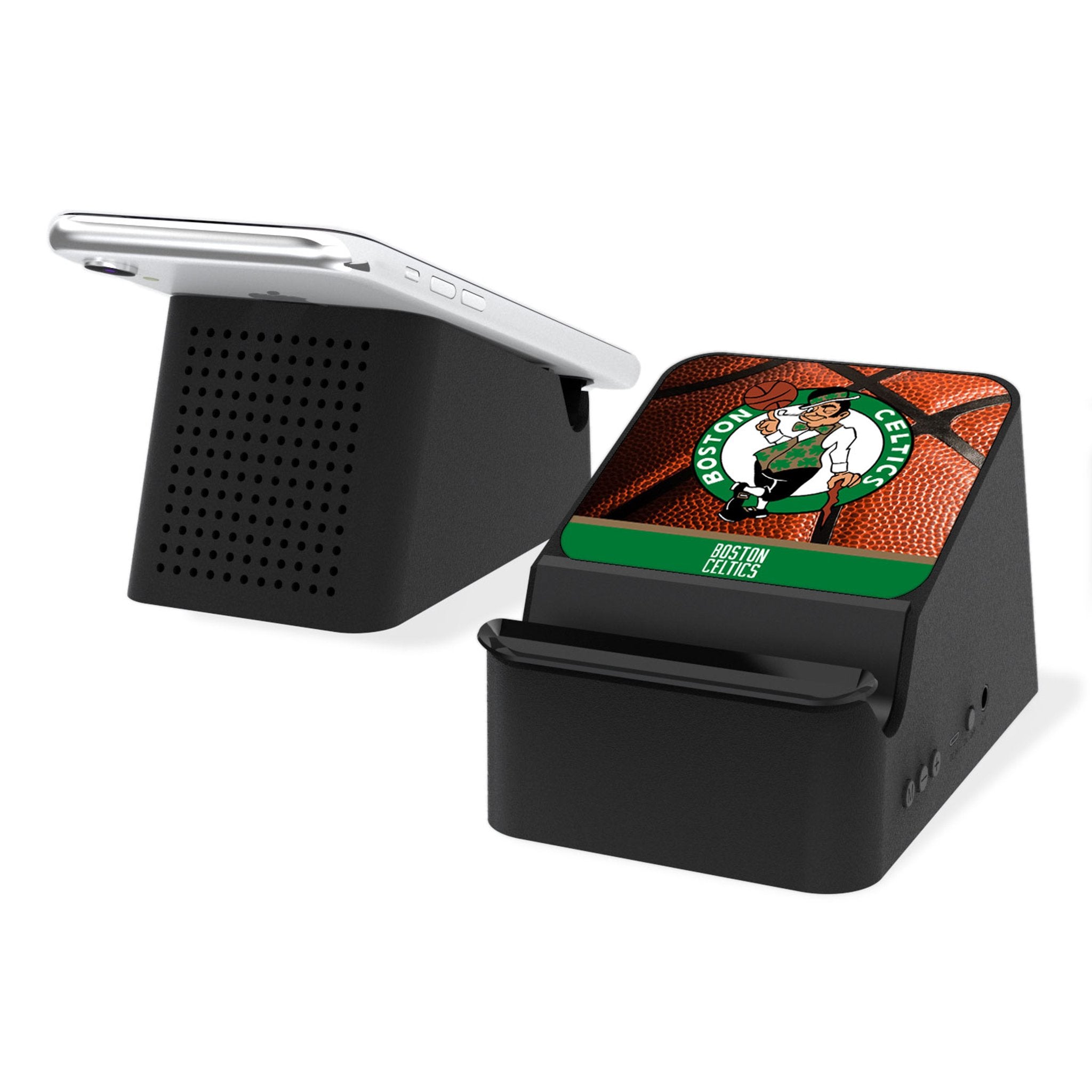 Boston Celtics Wireless Charging Station with Bluetooth Speaker - Fast Qi Charging & Premium Sound for Home, Office, and Game Day Decor