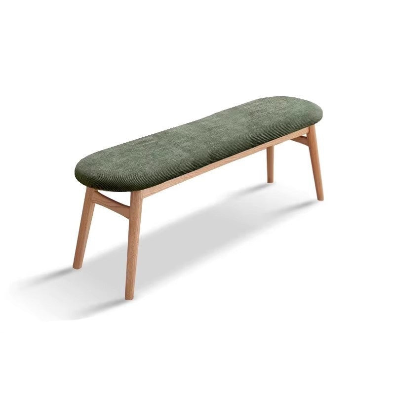 Solid Oak Wood Bench with Soft Cushion - Durable & Comfortable Seating for Living Room, Bedroom, or Entryway