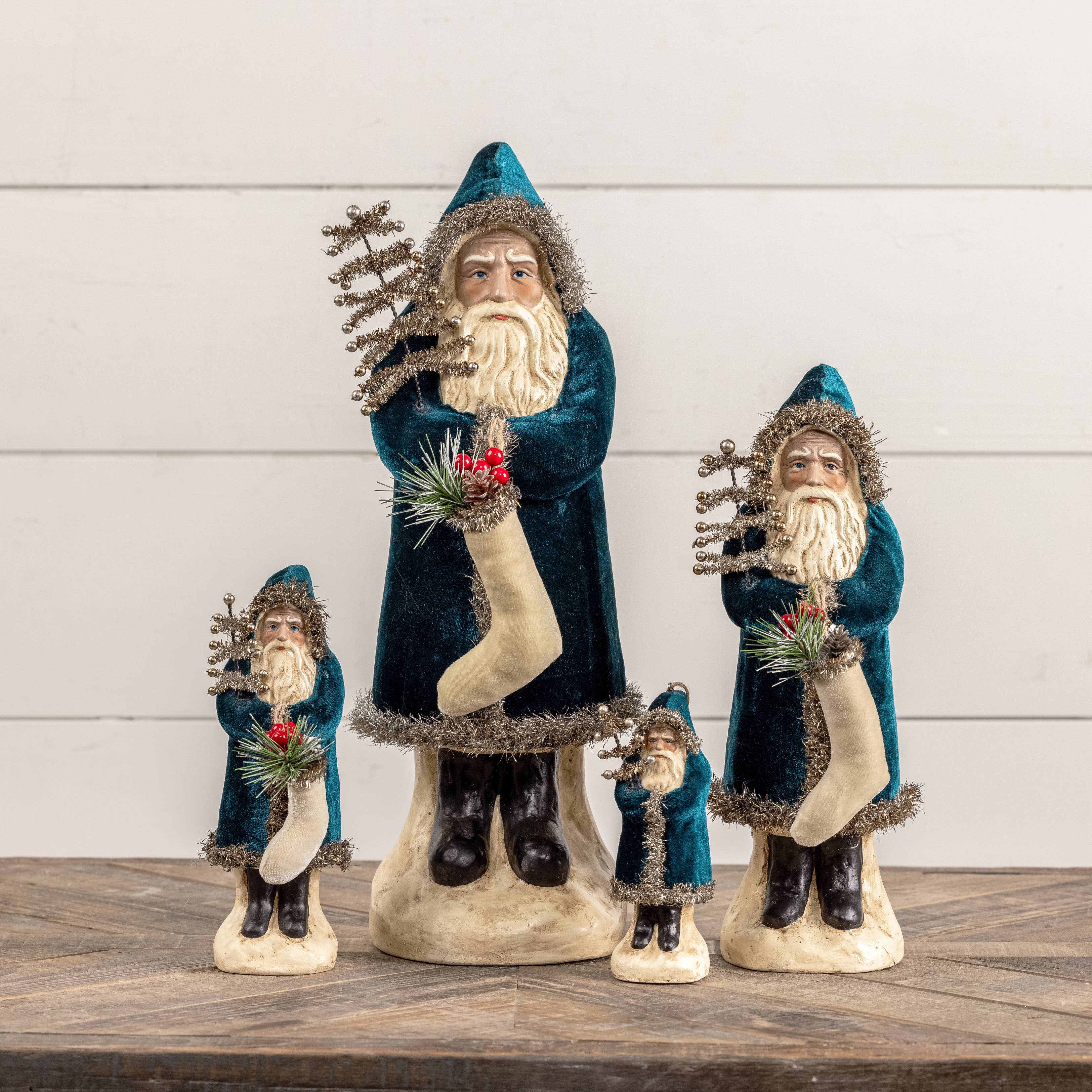 Deep Ocean Velvet Belsnickle Collection - Premium Christmas Ornaments for Holiday Tree Decorations, Home & Office Festive Decor