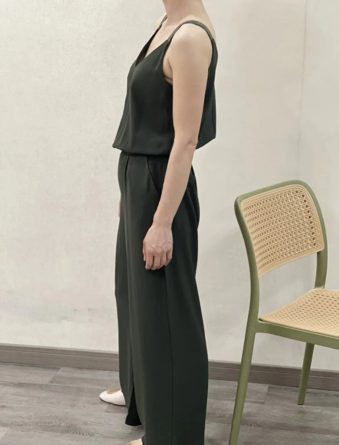Hippie Wide Leg Jumpsuit in Khaki - Boho Chic Outfit for Music Festivals & Casual Wear