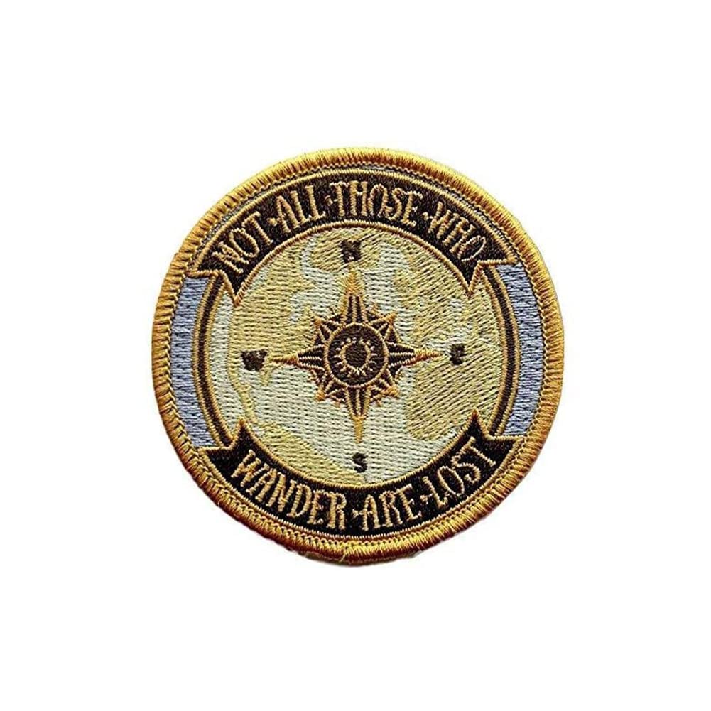 O'Houlihans - 'Not All Those Who Wander Are Lost' Iron On Patch for Jackets, Backpacks & DIY Crafts - Vintage Style Embroidered Sew On Badge for Clothing Customization