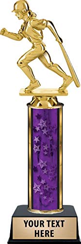 Custom Engraved Purple Baseball Home Run Trophy for Women - Personalized Crown Awards Sports Recognition - Perfect for Softball Tournaments, Youth Leagues & Championship Celebrations