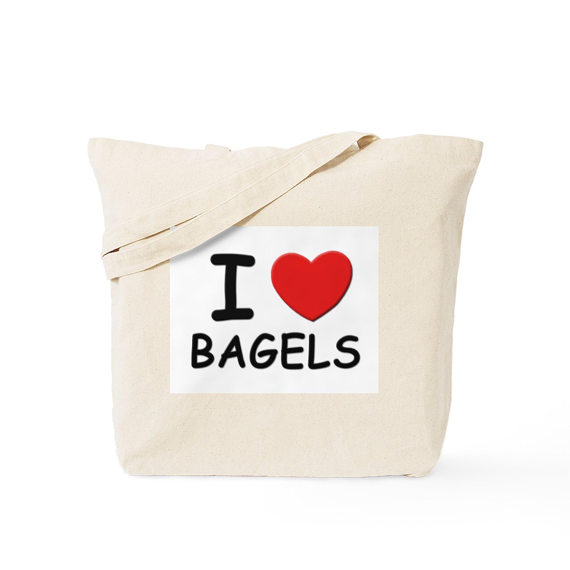 I Love Bagels Tote Bag - Natural Canvas Reusable Shopping Bag for Groceries, Beach & Everyday Use | Eco-Friendly & Durable