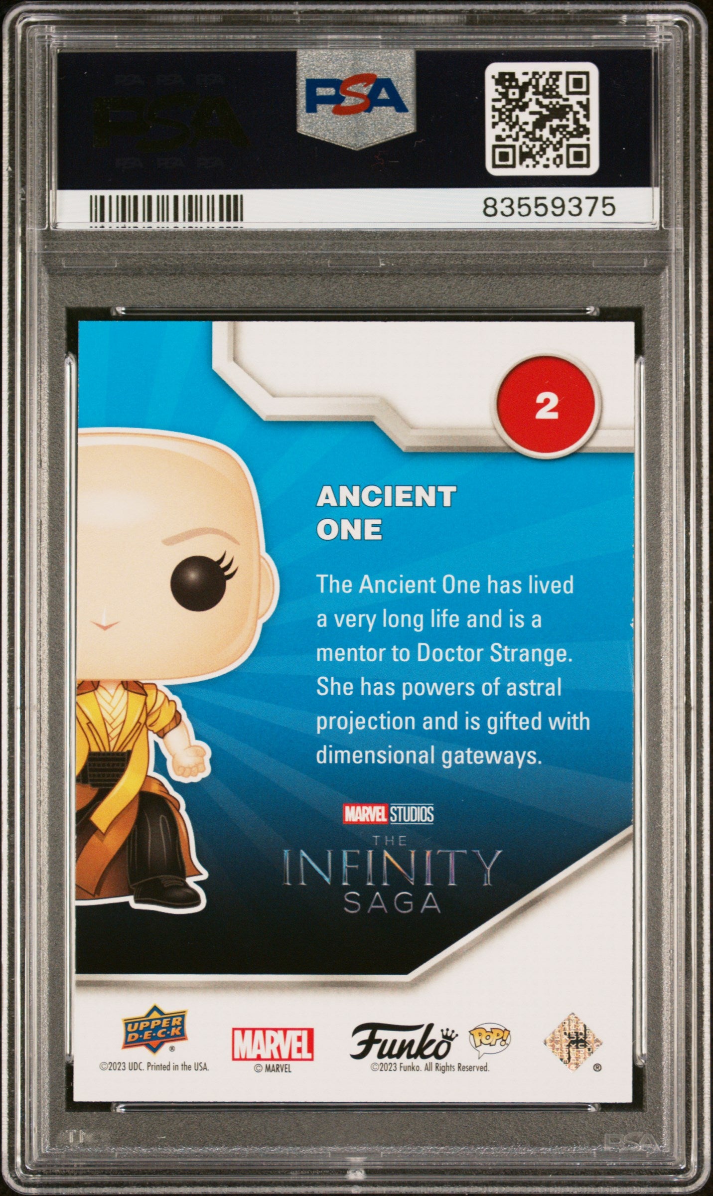 2023 Upper Deck Funko Pop Marvel Ancient One Convention #2 PSA 10 Graded Collectible - Perfect for Marvel Fans, Toy Collectors & Display Showcase