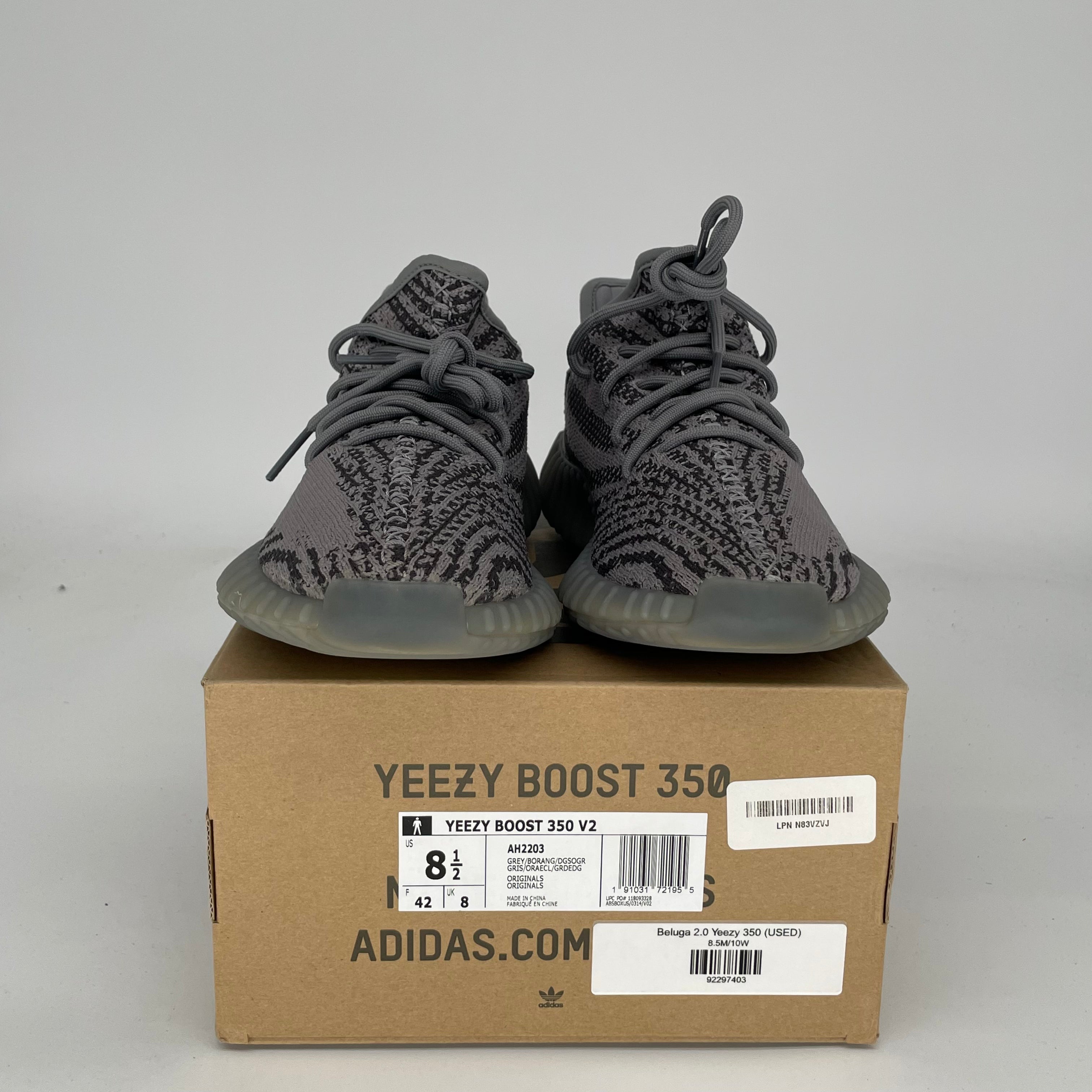 Adidas Yeezy Boost 350 V2 Beluga 2.0 Men's Running Shoes - Size 8.5 (AH2203) | Comfortable Sneakers for Jogging, Gym Workouts & Casual Wear