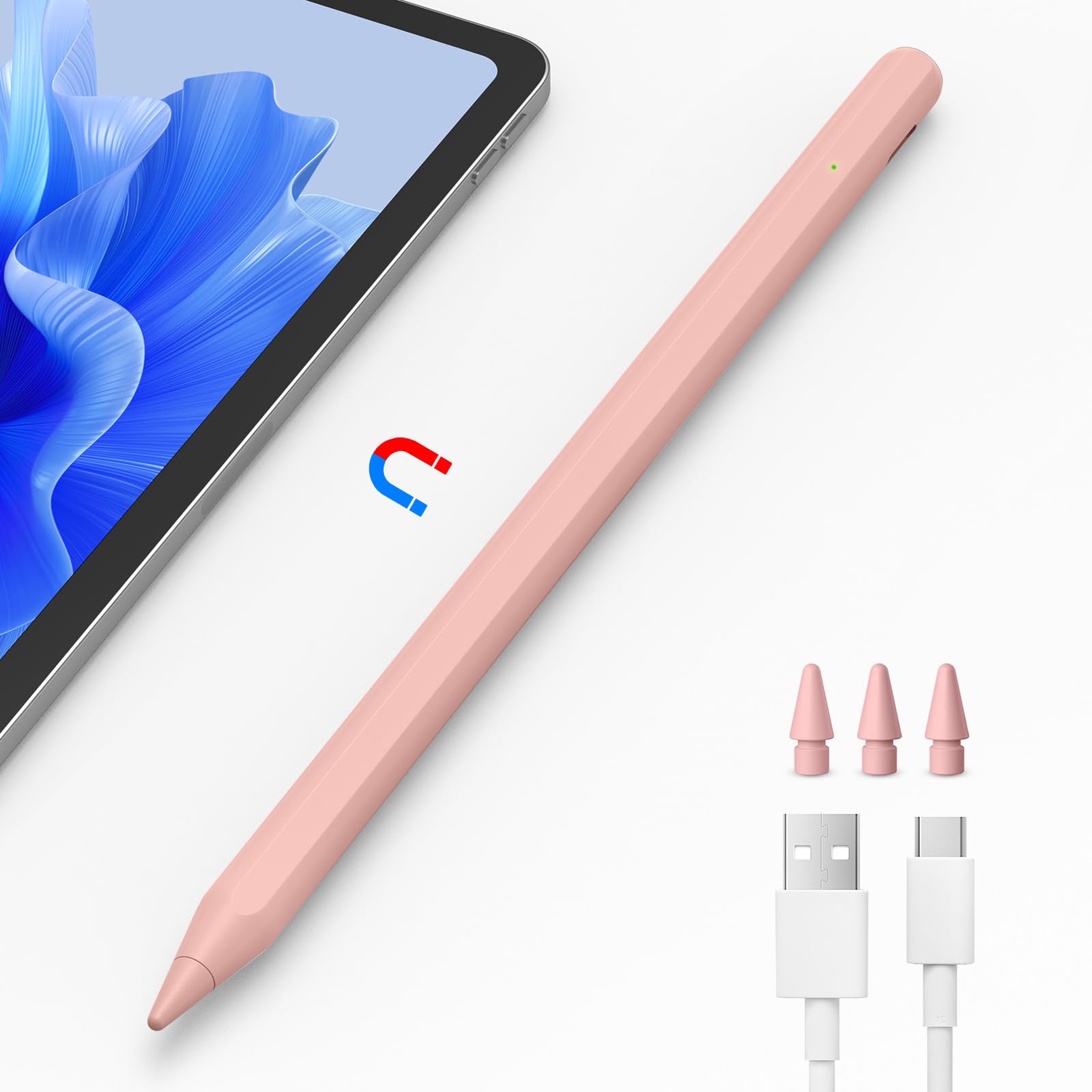 8 Mins Fast Charge Stylus Pen for iPad (2018-2023) - Active Pencil with Palm Rejection & Tilt Sensitivity for iPad Pro 11