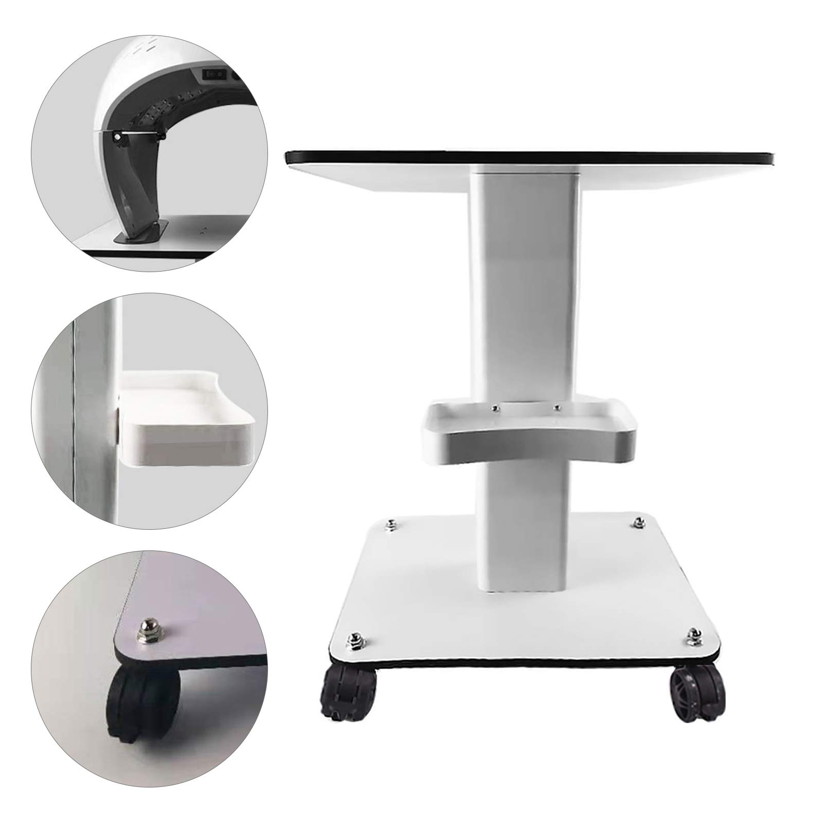 Beauty Salon Trolley Cart with Wheels - Multi-Function Rolling Storage Cart for Salon Tools & Instruments, 15.8x20.5 Inch Mobile Tray, 15kg Capacity - Perfect for Salon Organization, Manicure Stations & Spa Equipment Storage