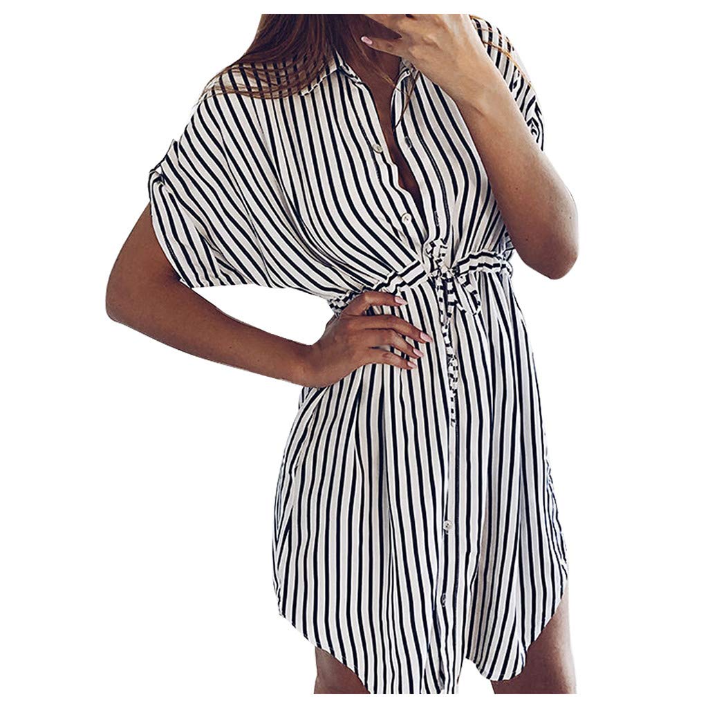Boho Vintage Stripe Beach Dress for Women - Summer & Vacations