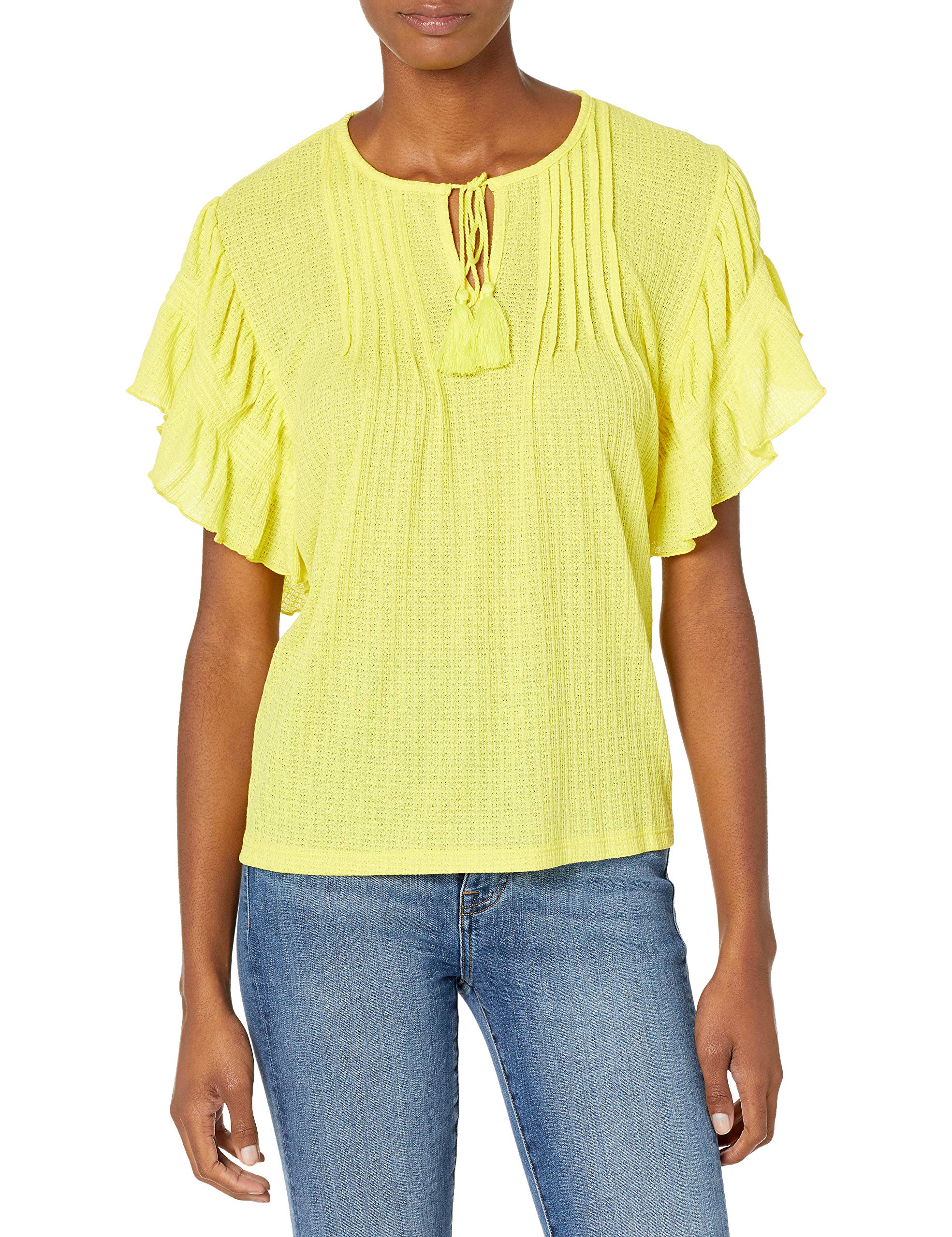 Vintage Style American Blues Women's Alona Tie Front Blouse Top - Casual & Office Wear for Women