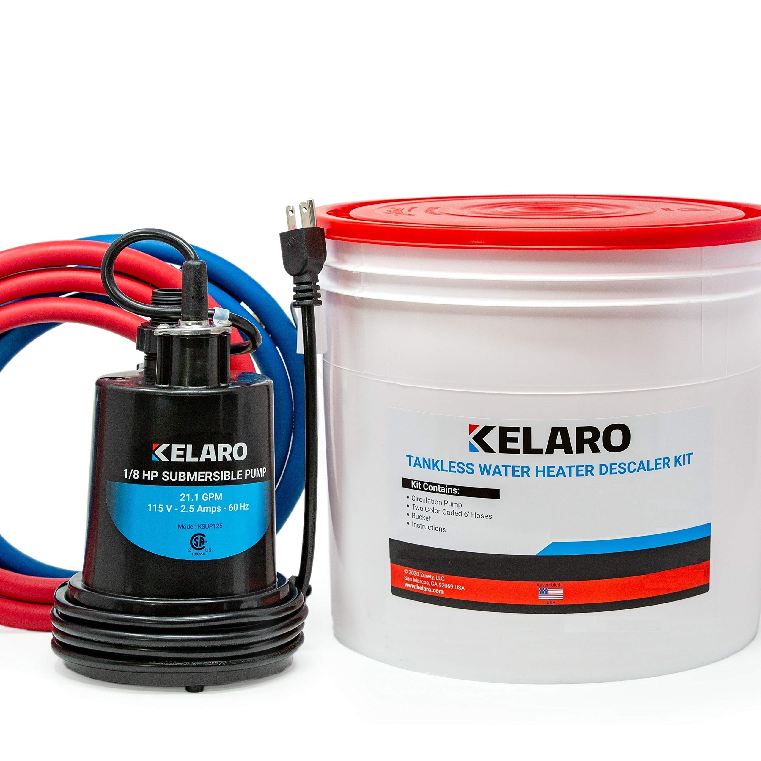 Kelaro Tankless Water Heater Flushing Kit with Service Valve - Professional Descaling & Maintenance Solution for Rinnai, Navien, Noritz (Perfect for Homeowners & Plumbers)